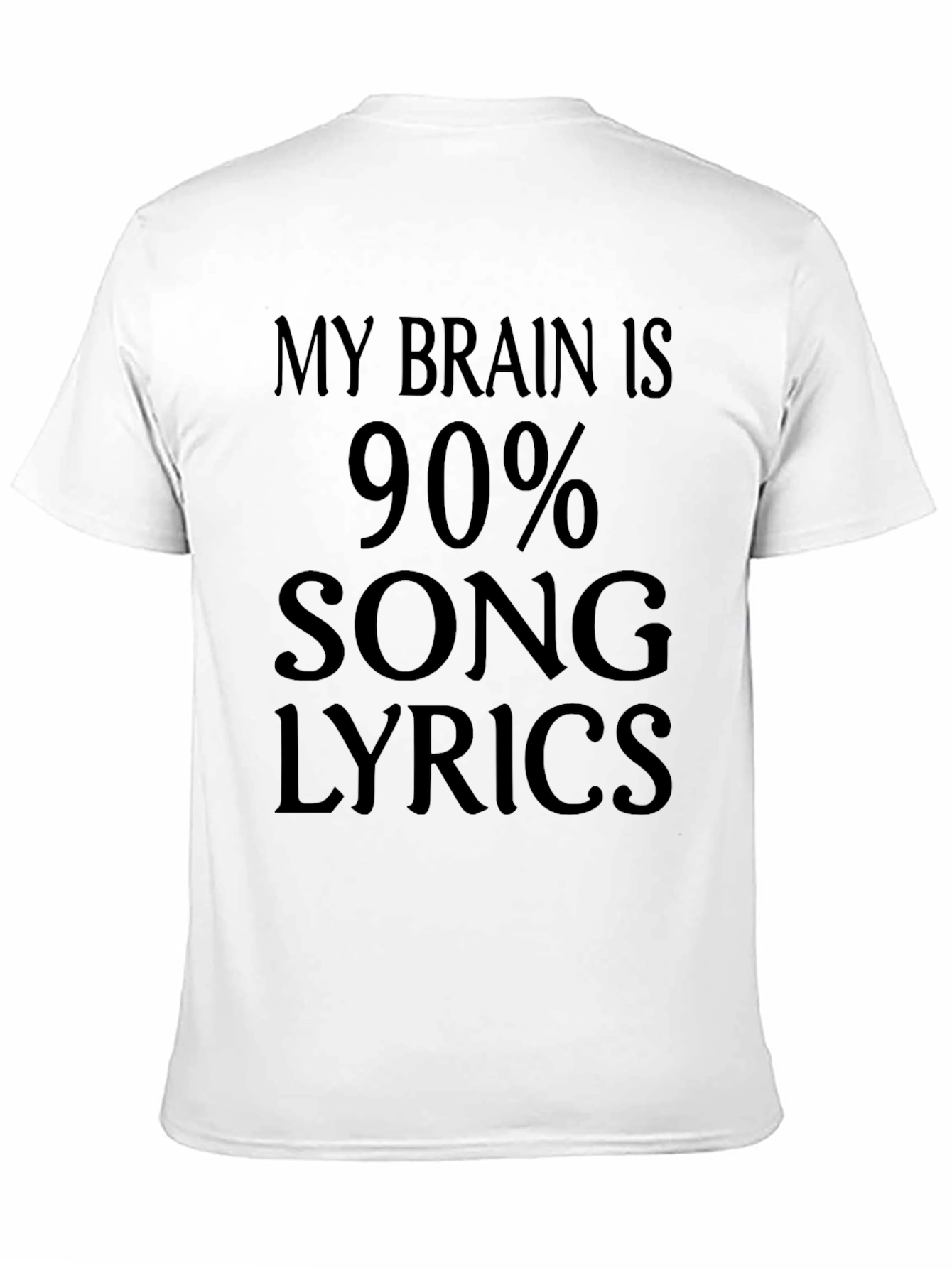 My Brain is 90% Song Lyrics - Novelty Graphic T-Shirt