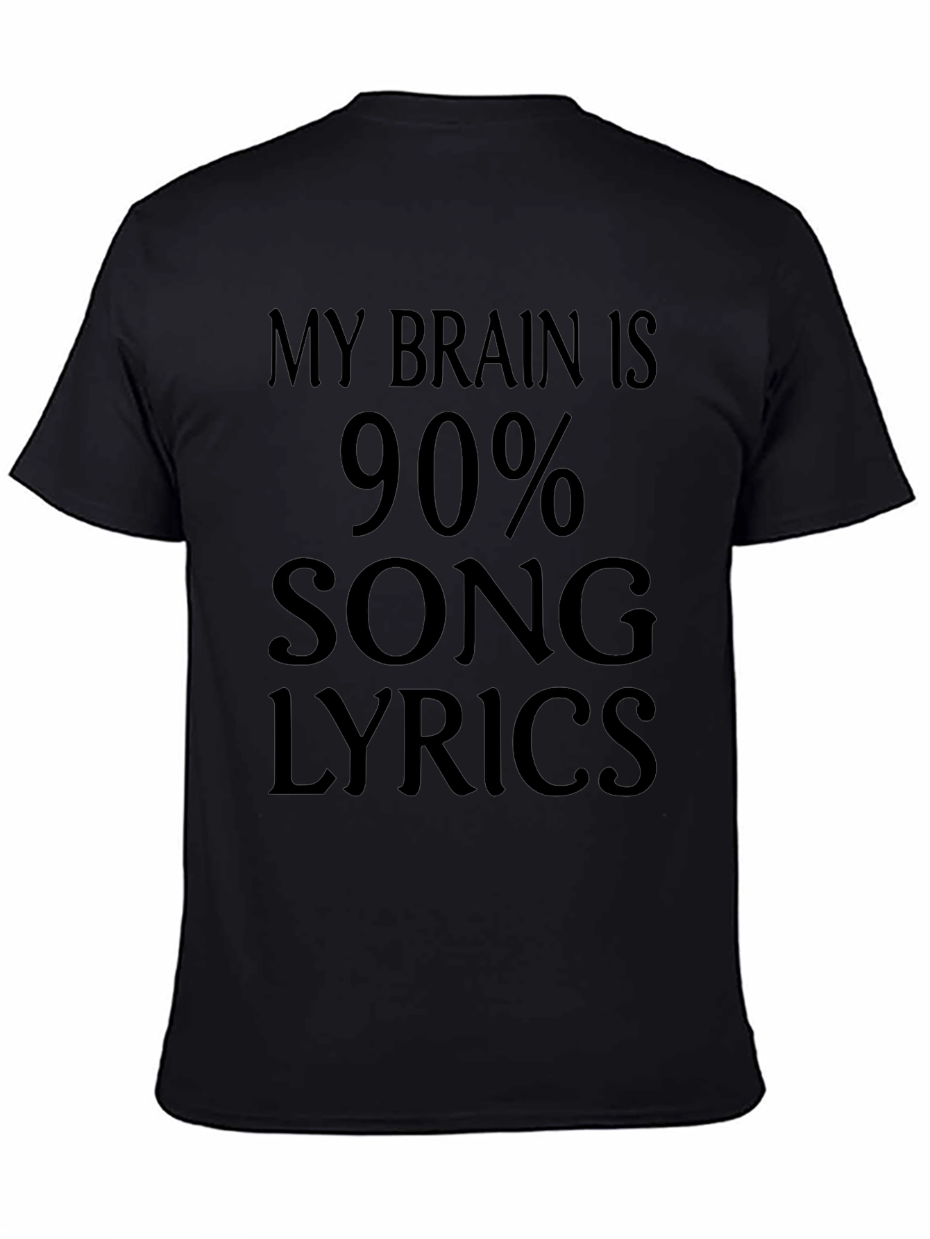 My Brain is 90% Song Lyrics - Novelty Graphic T-Shirt