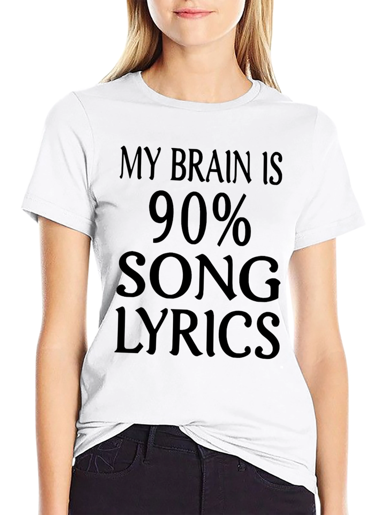 My Brain is 90% Song Lyrics - Novelty Graphic T-Shirt