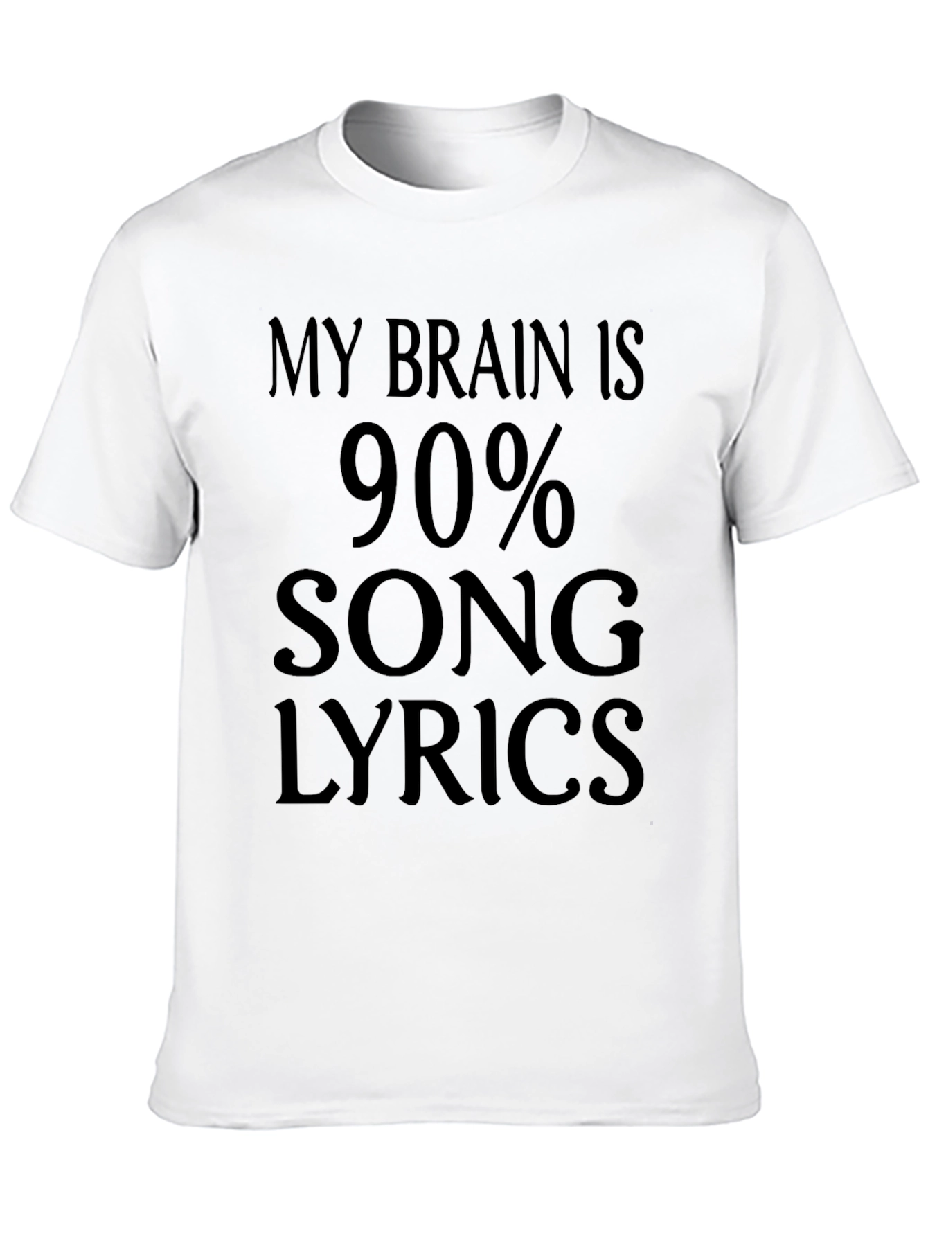 My Brain is 90% Song Lyrics - Novelty Graphic T-Shirt