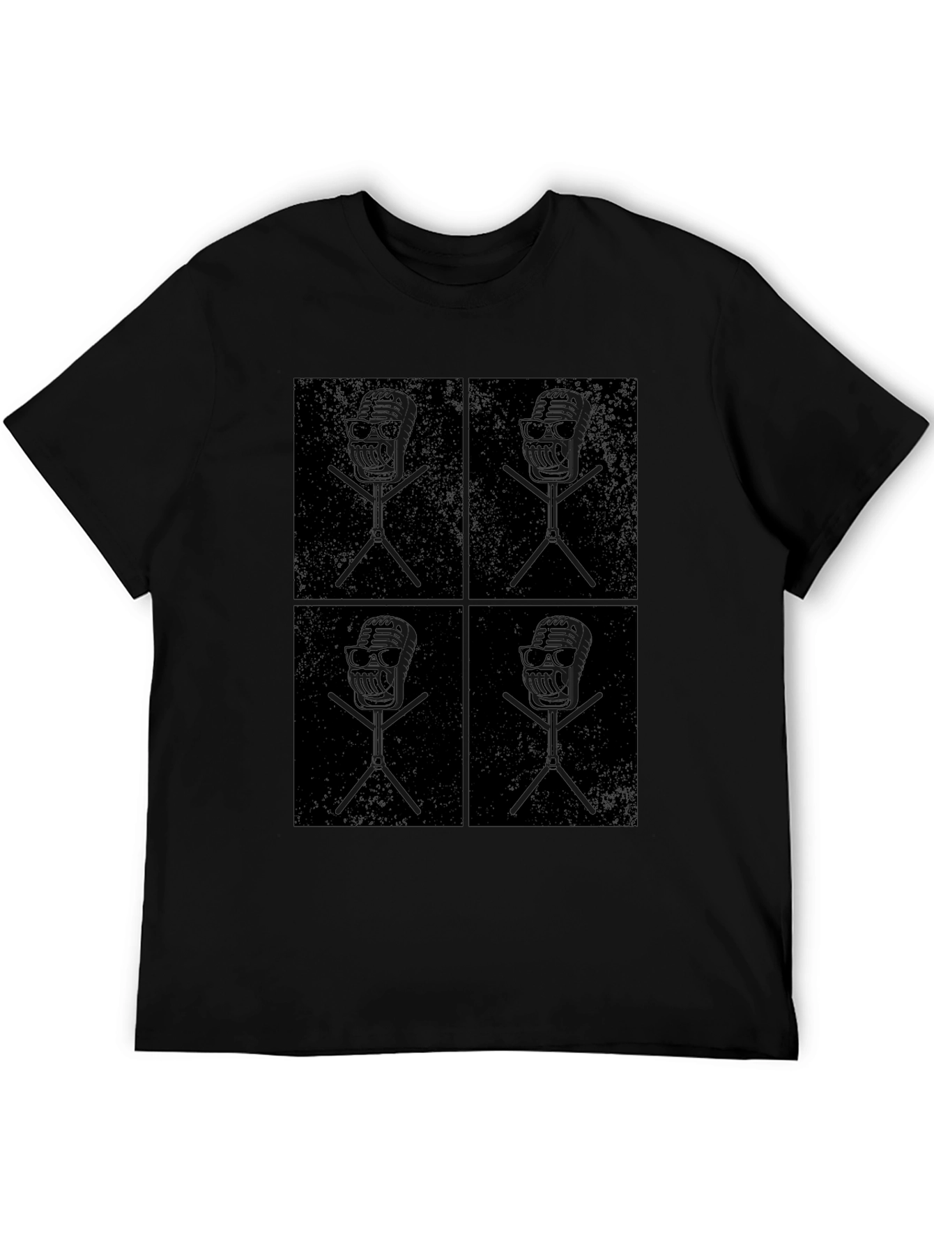 Retro Mic Graphic T-Shirt - Cool Vintage Style