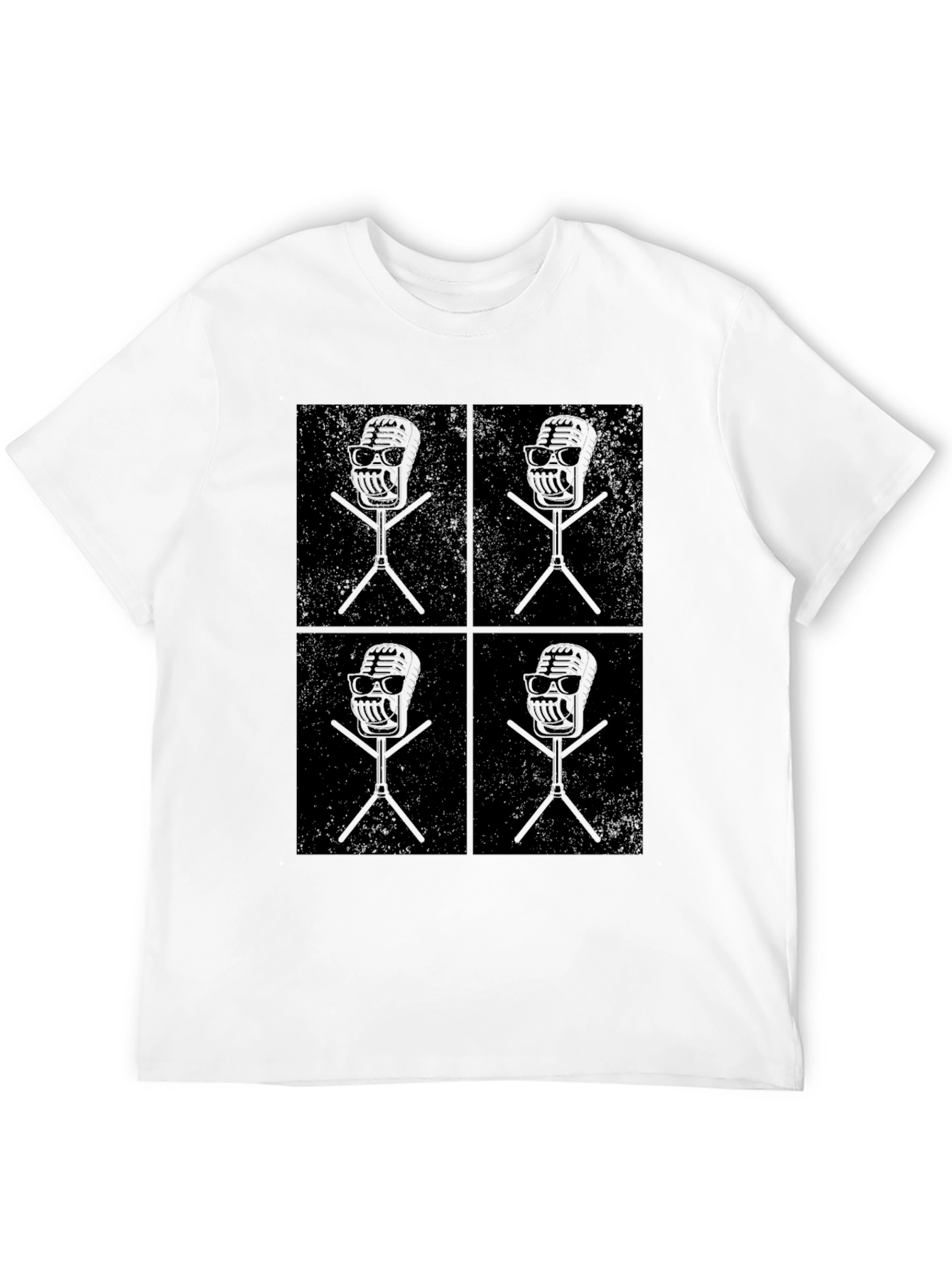 Retro Mic Graphic T-Shirt - Cool Vintage Style