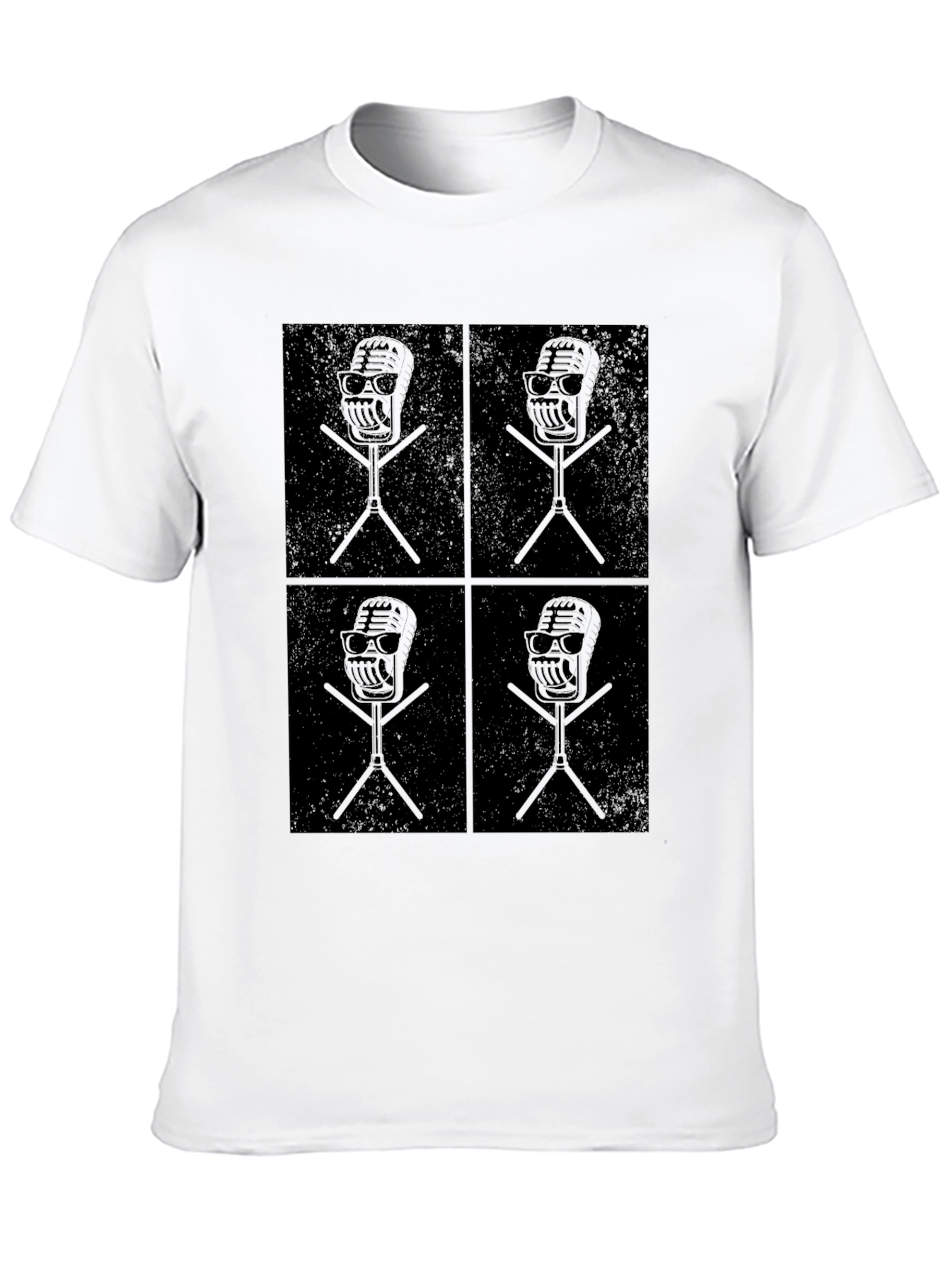 Retro Mic Graphic T-Shirt - Cool Vintage Style
