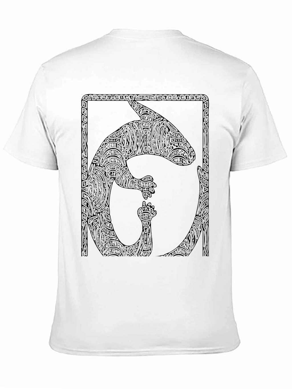 Black T-Shirt with Abstract Animal Graphic