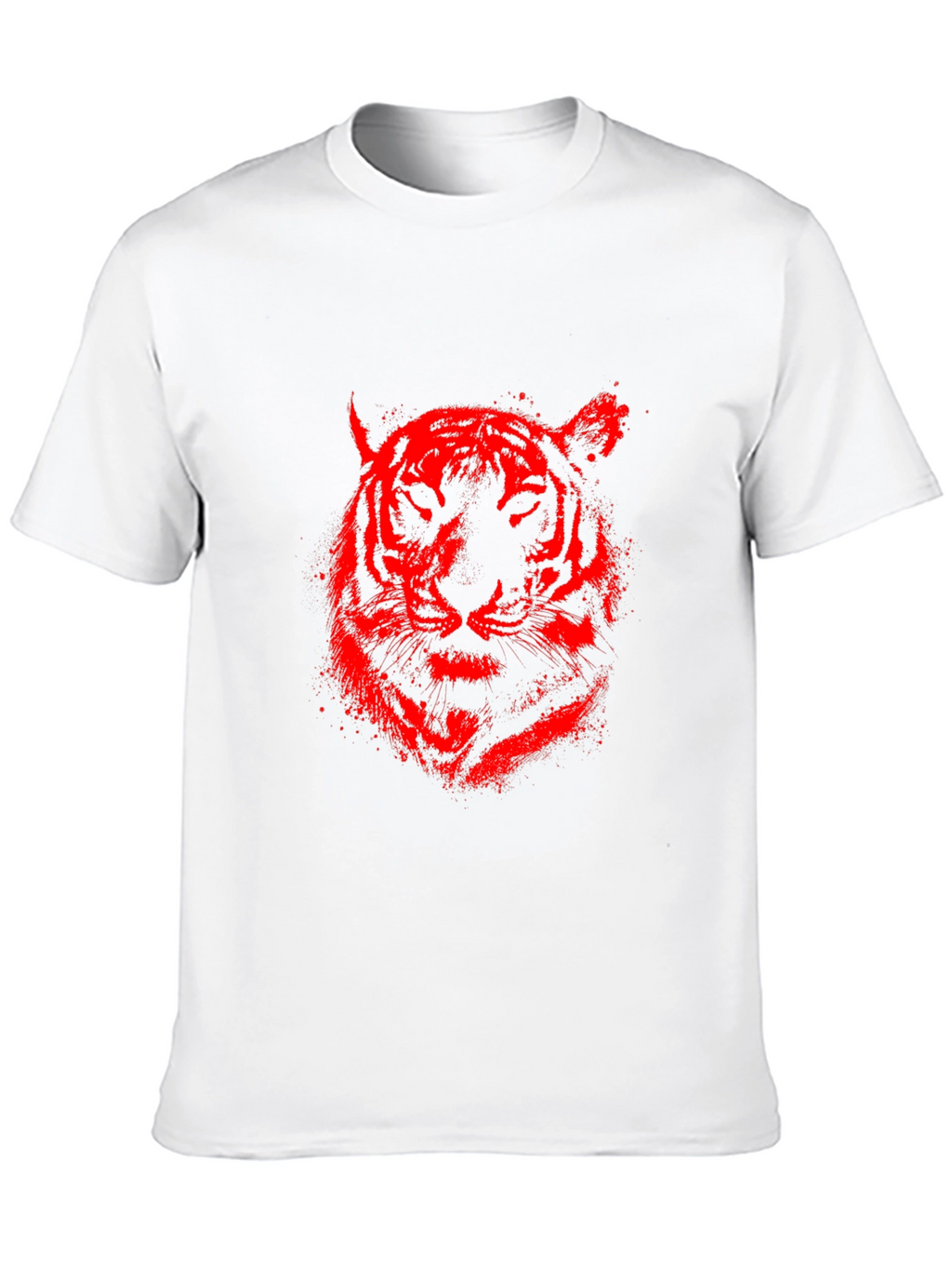 Red Tiger Graphic Black T-Shirt