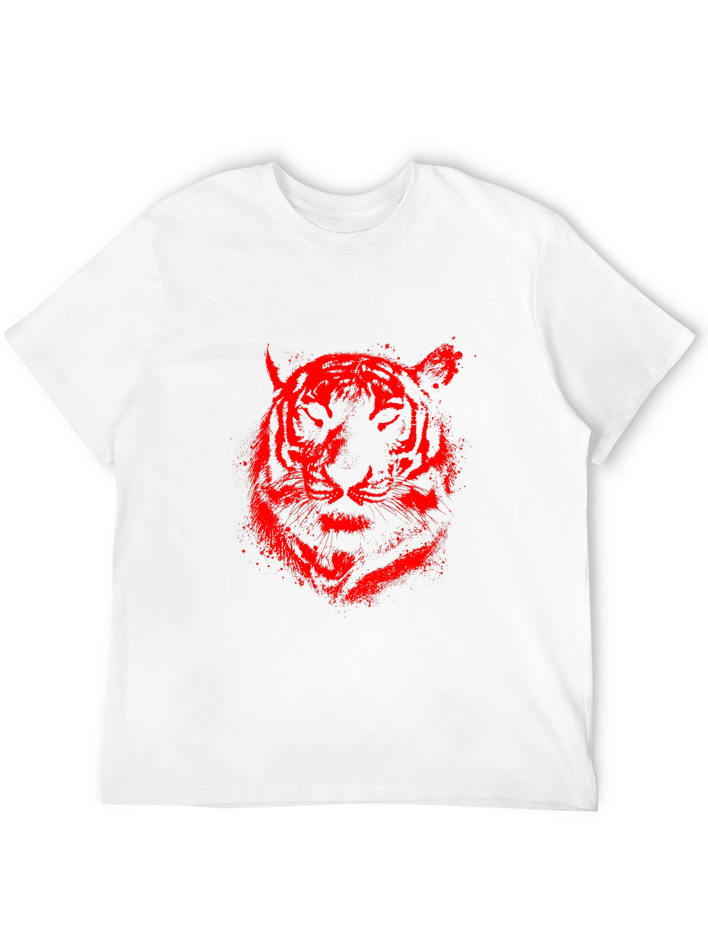 Red Tiger Graphic Black T-Shirt