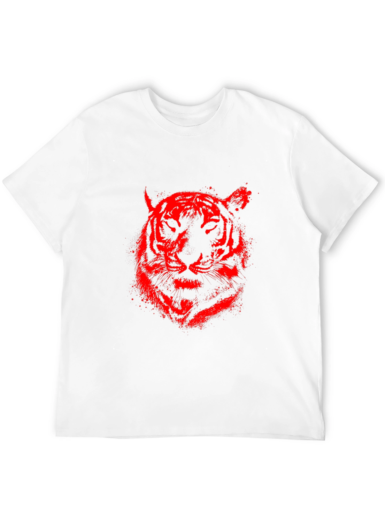 Red Tiger Graphic Black T-Shirt