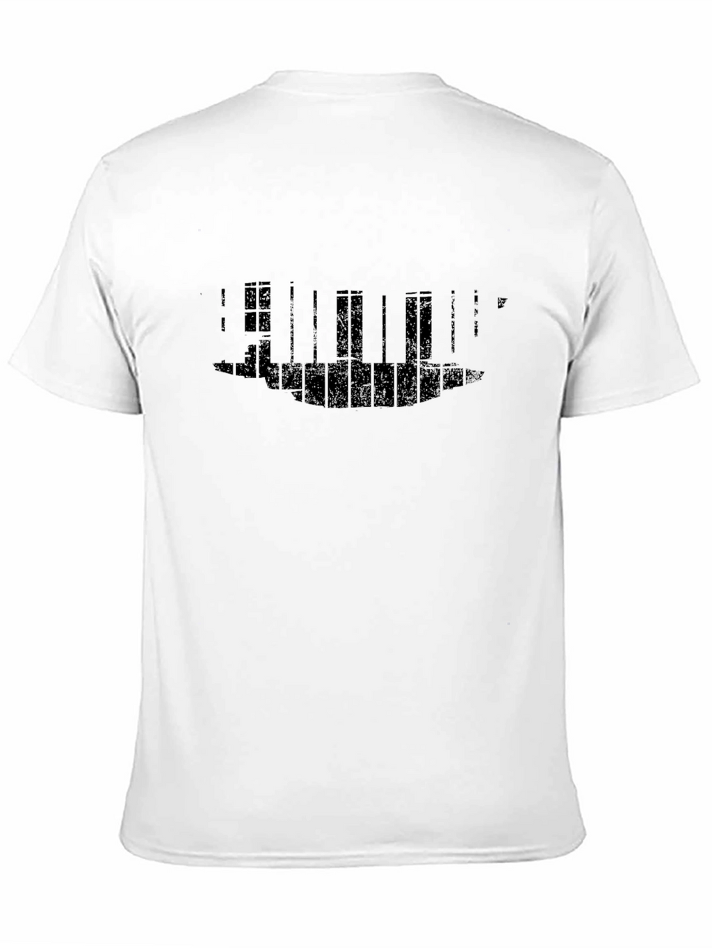 Mens Black Graphic Print Crewneck T-Shirt