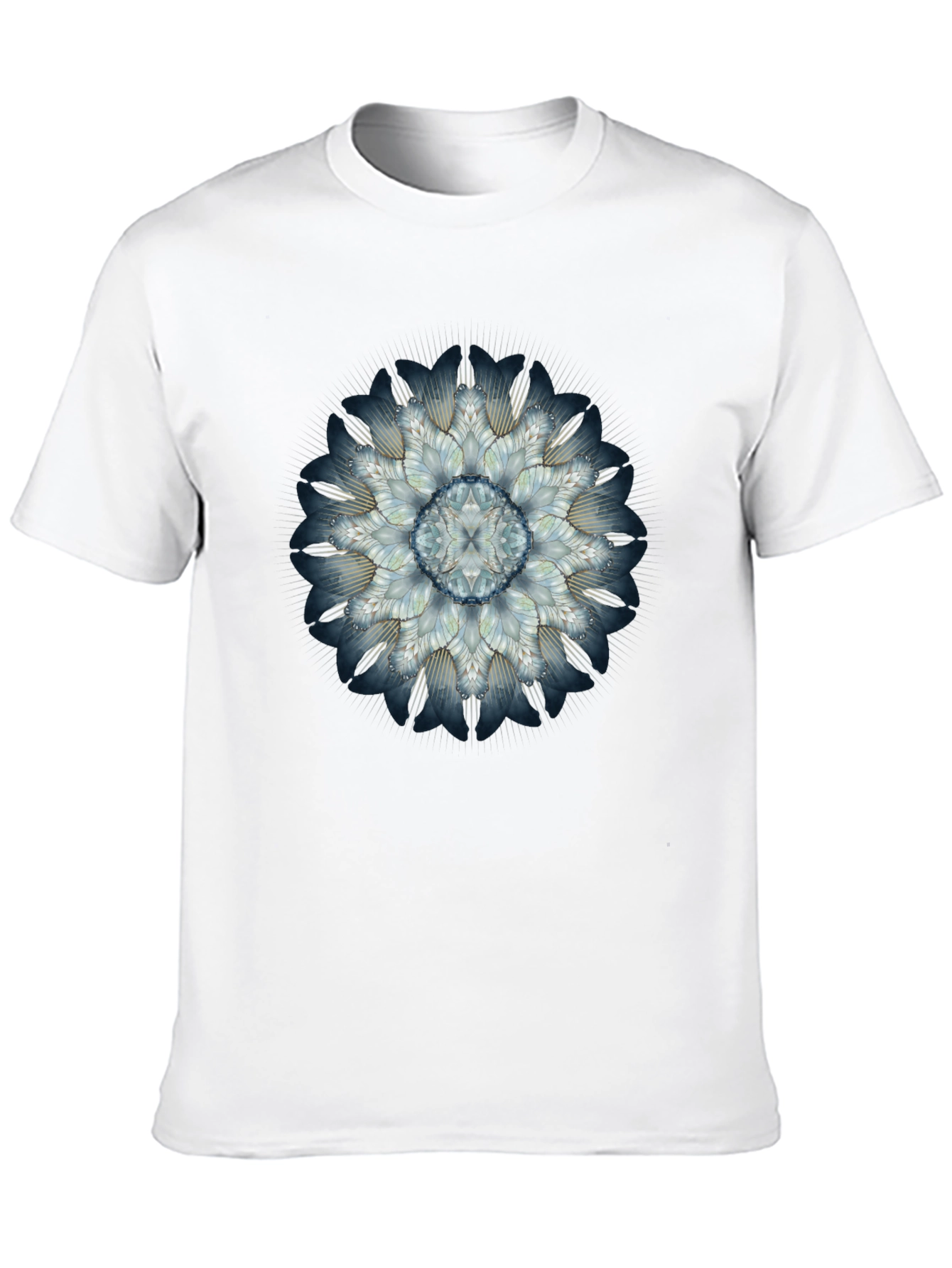 Abstract Floral Mandala Mens Black T-Shirt