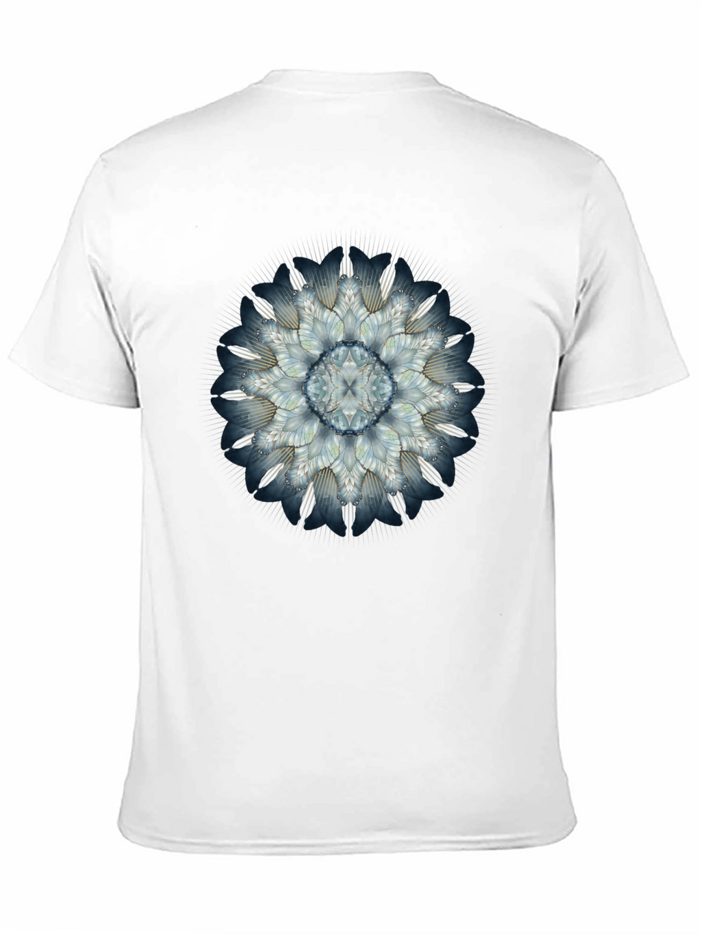 Abstract Floral Mandala Mens Black T-Shirt