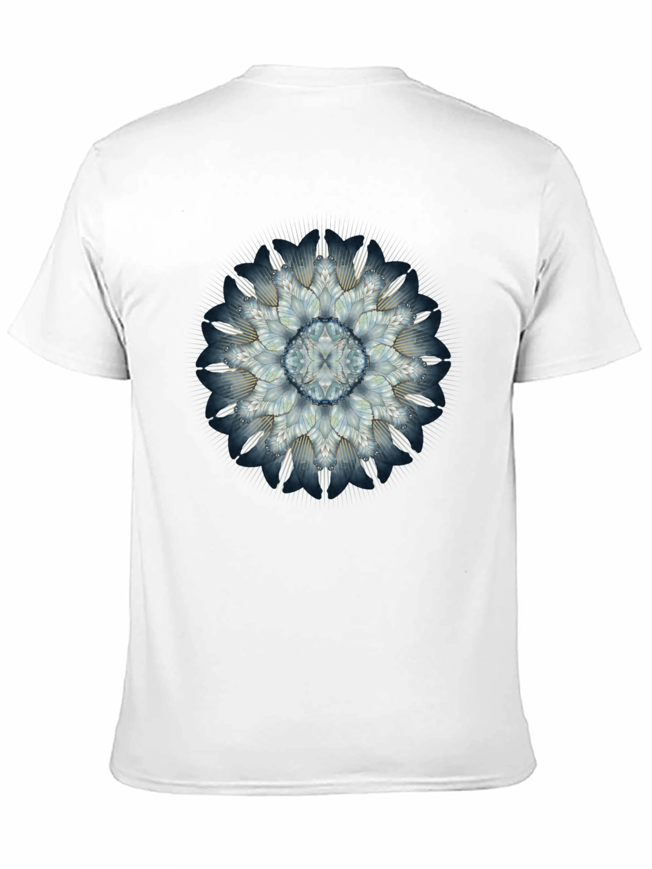Abstract Floral Mandala Mens Black T-Shirt
