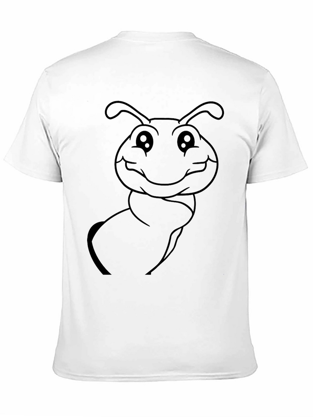 Cute Cartoon Ant Graphic Tee - Black Cotton Blend