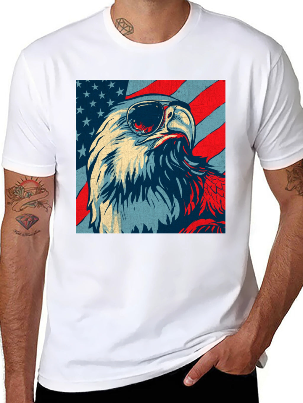 Patriotic Eagle USA Flag Graphic T-Shirt