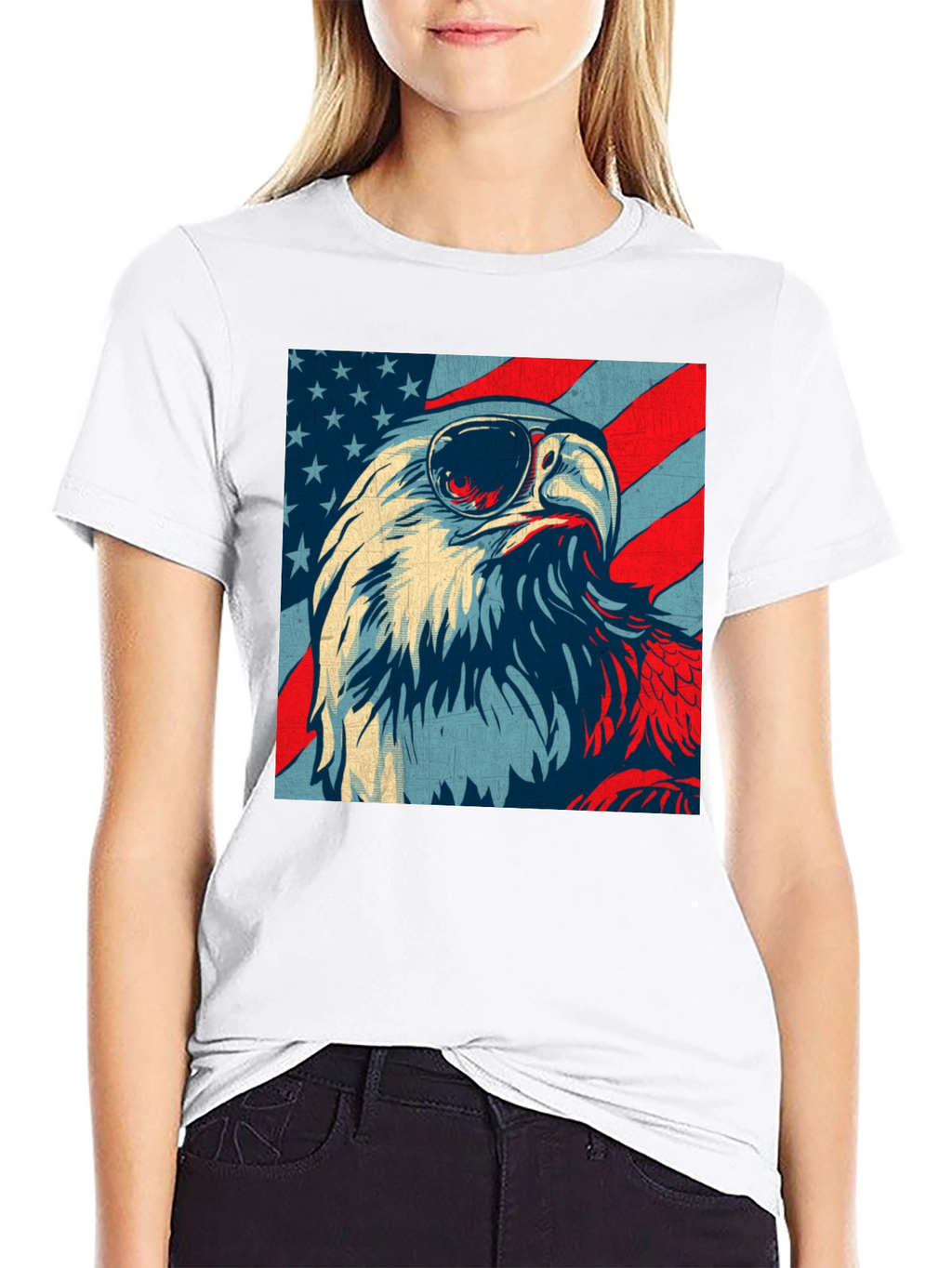 Patriotic Eagle USA Flag Graphic T-Shirt