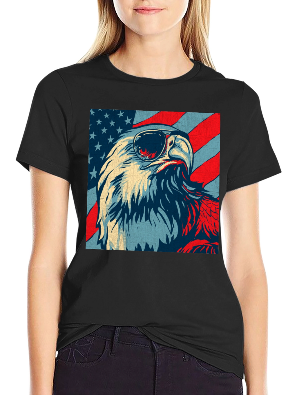 Patriotic Eagle USA Flag Graphic T-Shirt