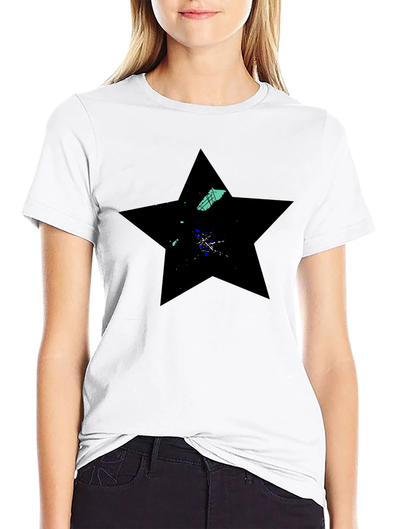 Black Star Graphic Tee - Modern Casual Wear