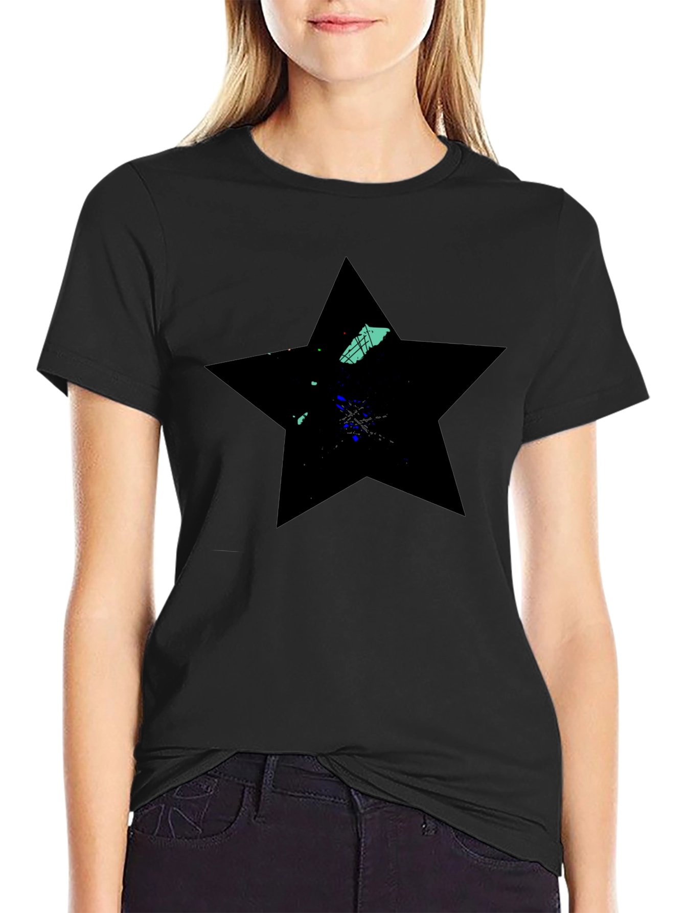 Black Star Graphic Tee - Modern Casual Wear