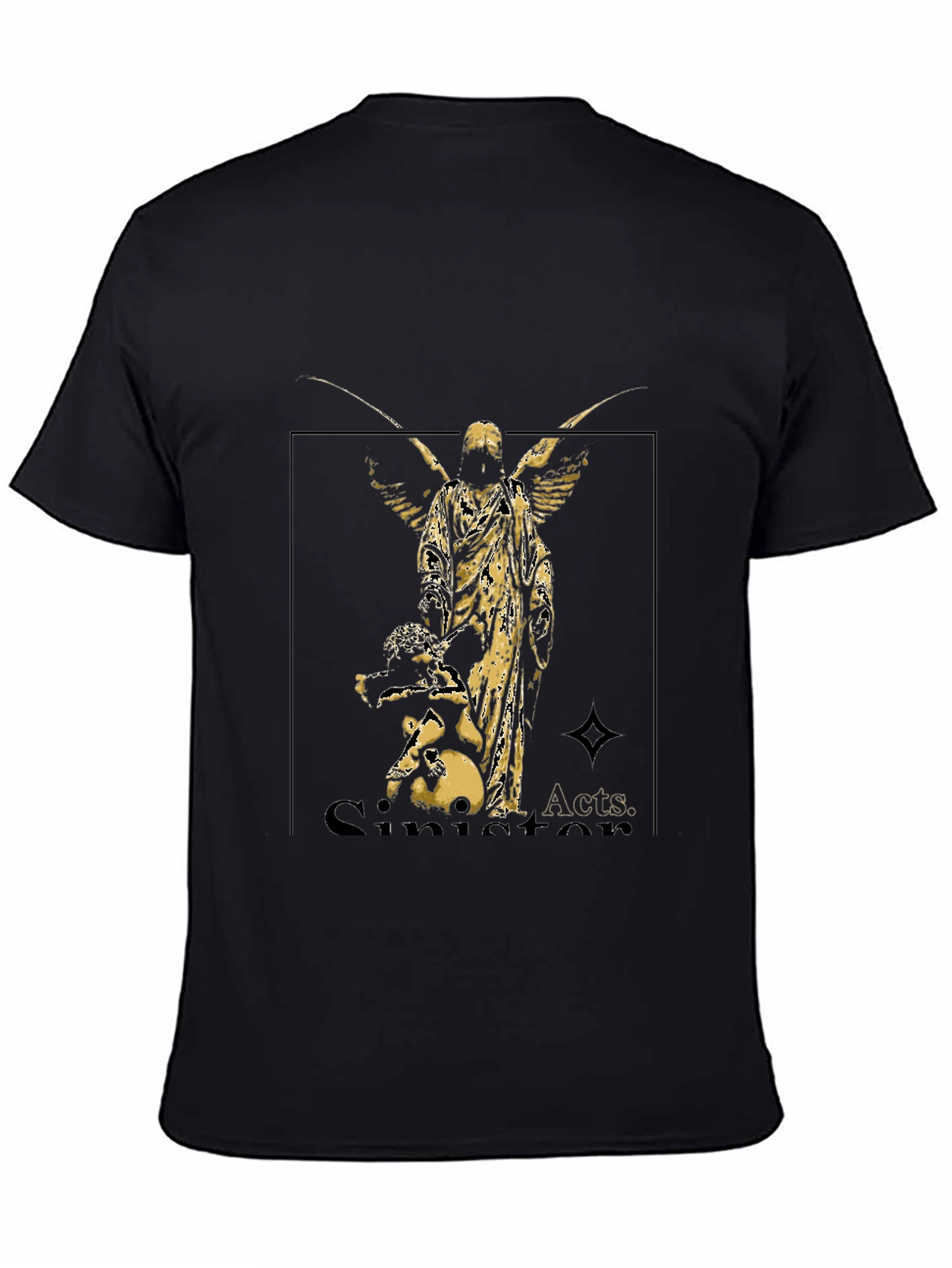 Angel Graphic Black Tee - Sinister Acts Shirt