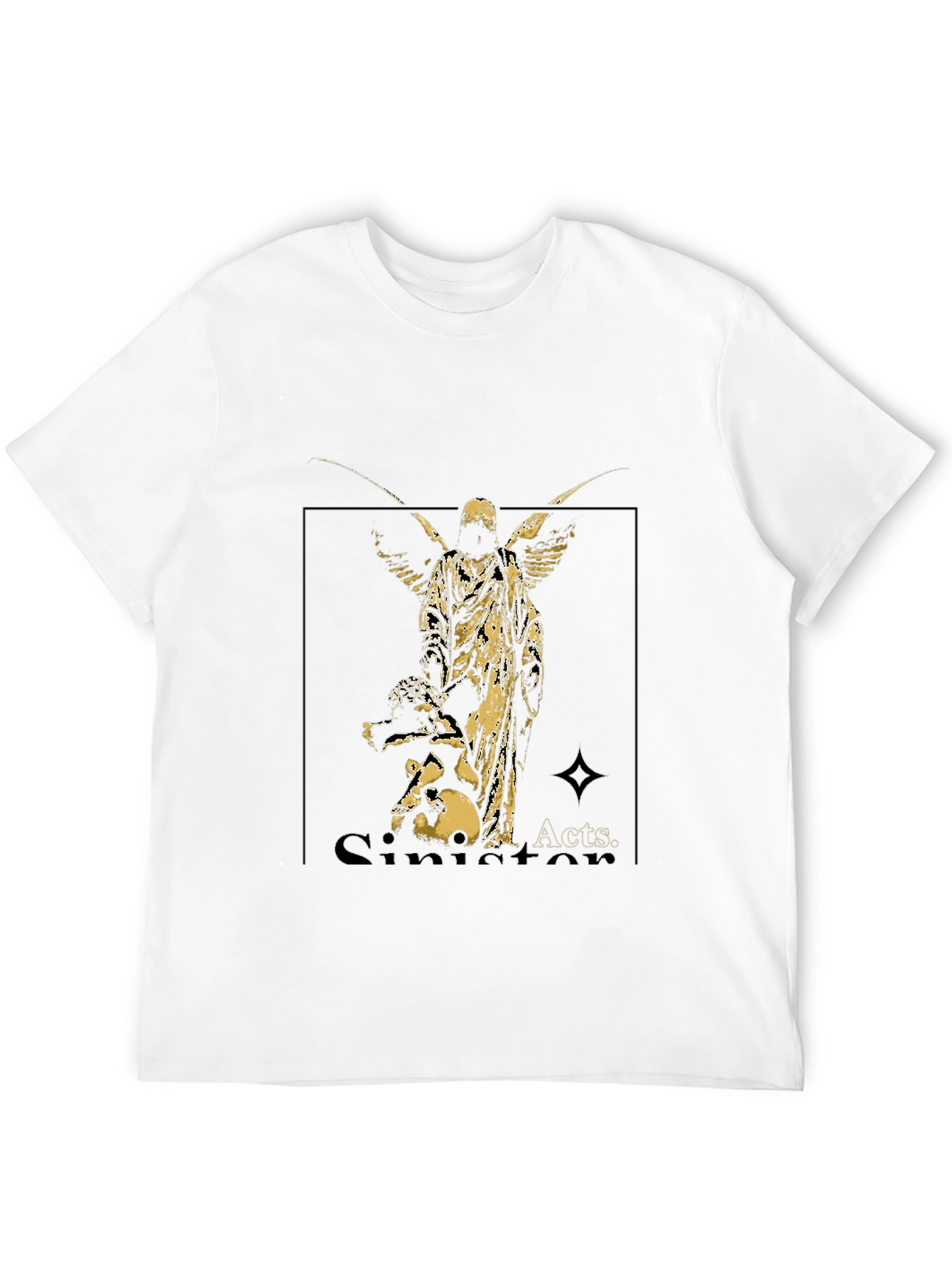 Angel Graphic Black Tee - Sinister Acts Shirt