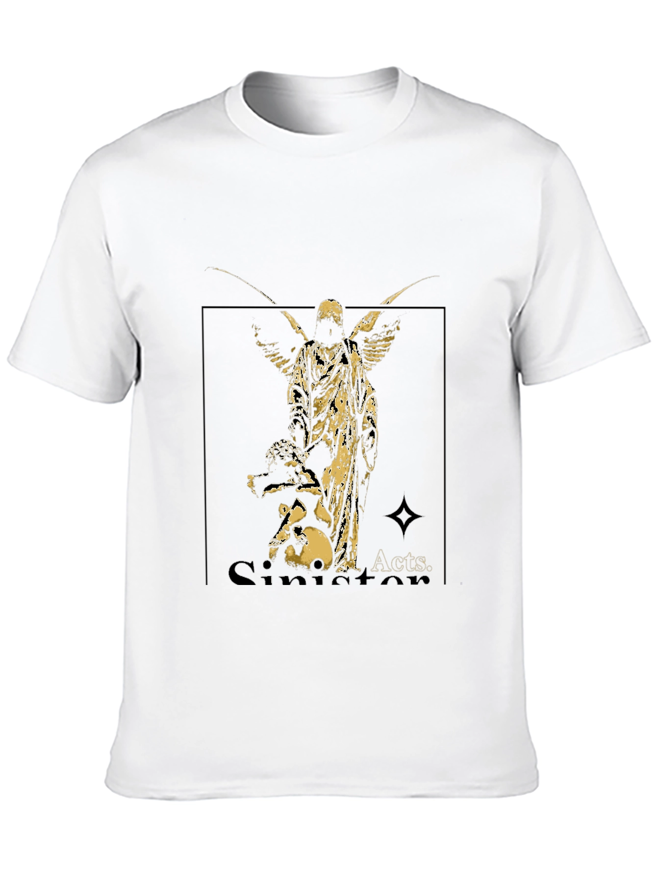 Angel Graphic Black Tee - Sinister Acts Shirt