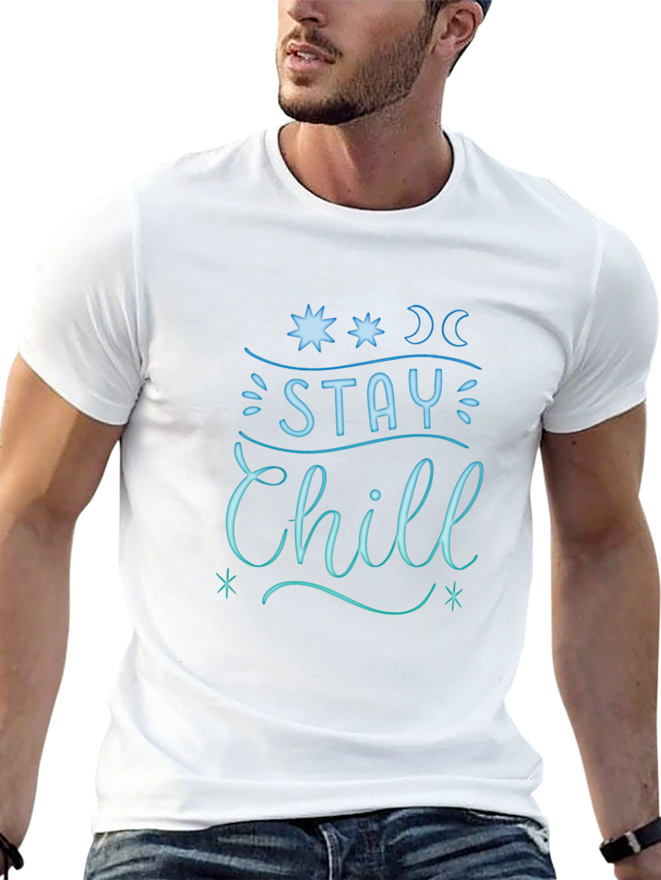 Stay Chill Graphic Tee - Relaxed Fit Black T-Shirt