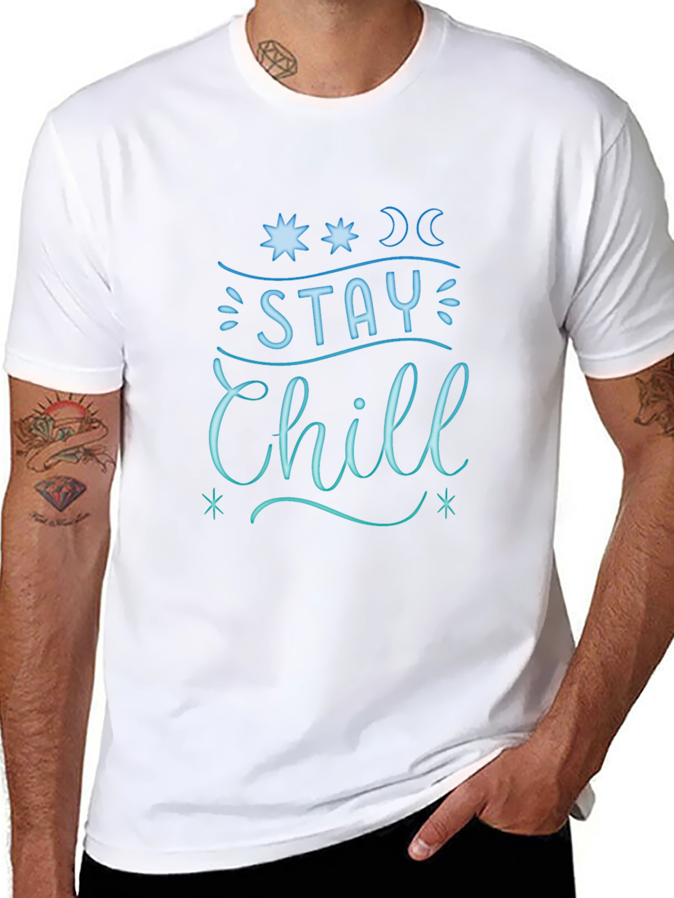 Stay Chill Graphic Tee - Relaxed Fit Black T-Shirt