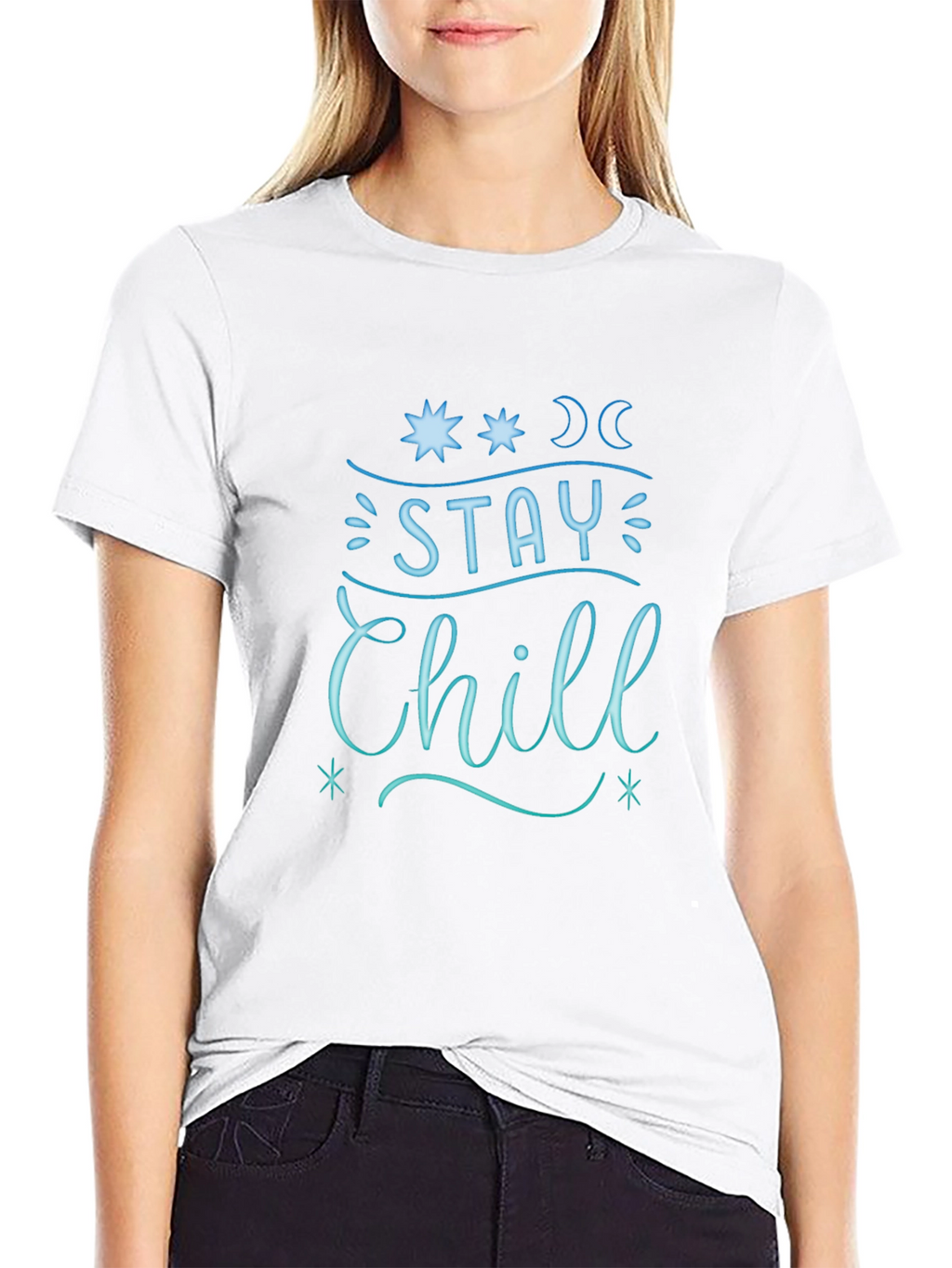 Stay Chill Graphic Tee - Relaxed Fit Black T-Shirt