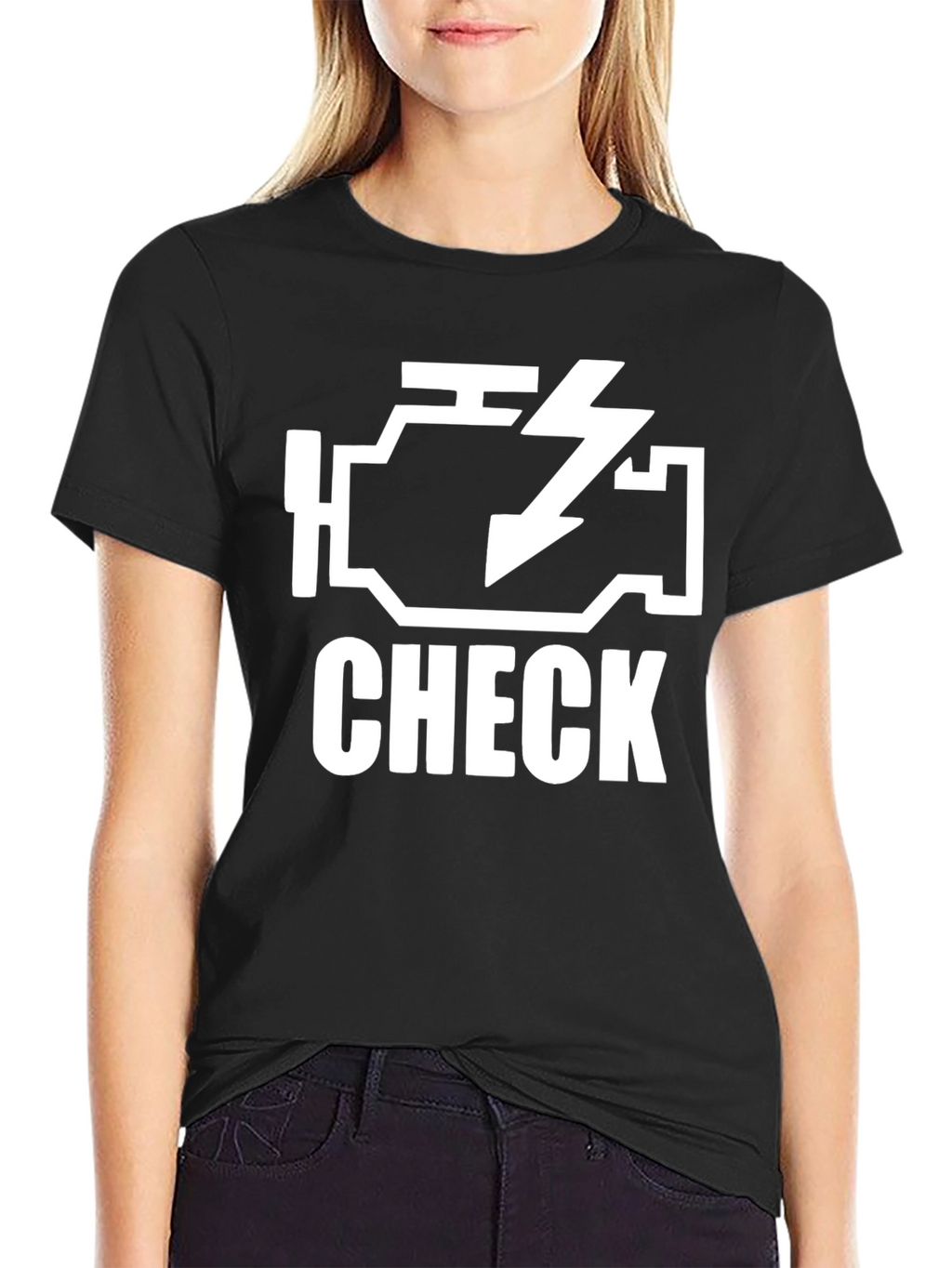 Check Engine Light Black Graphic T-Shirt