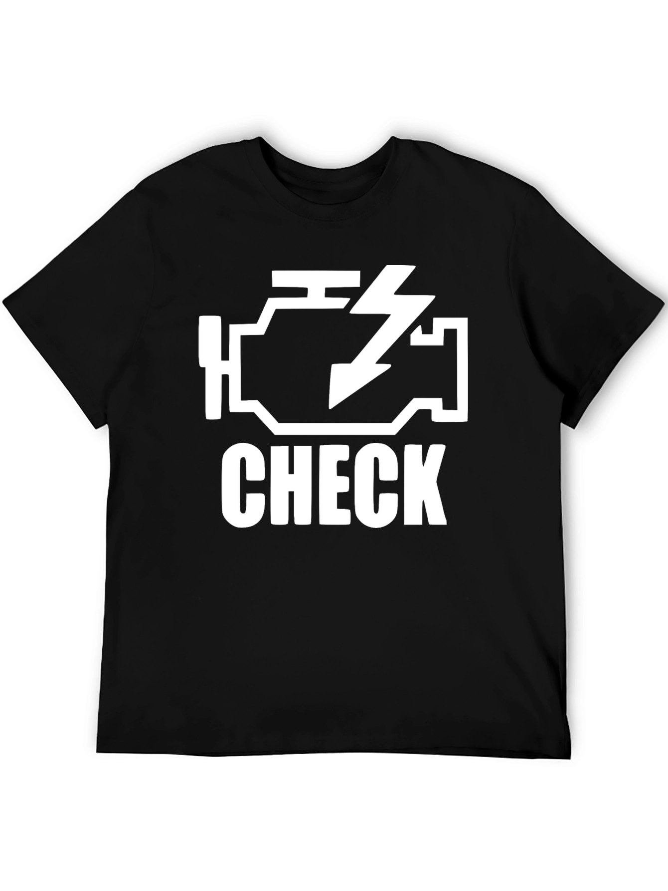 Check Engine Light Black Graphic T-Shirt
