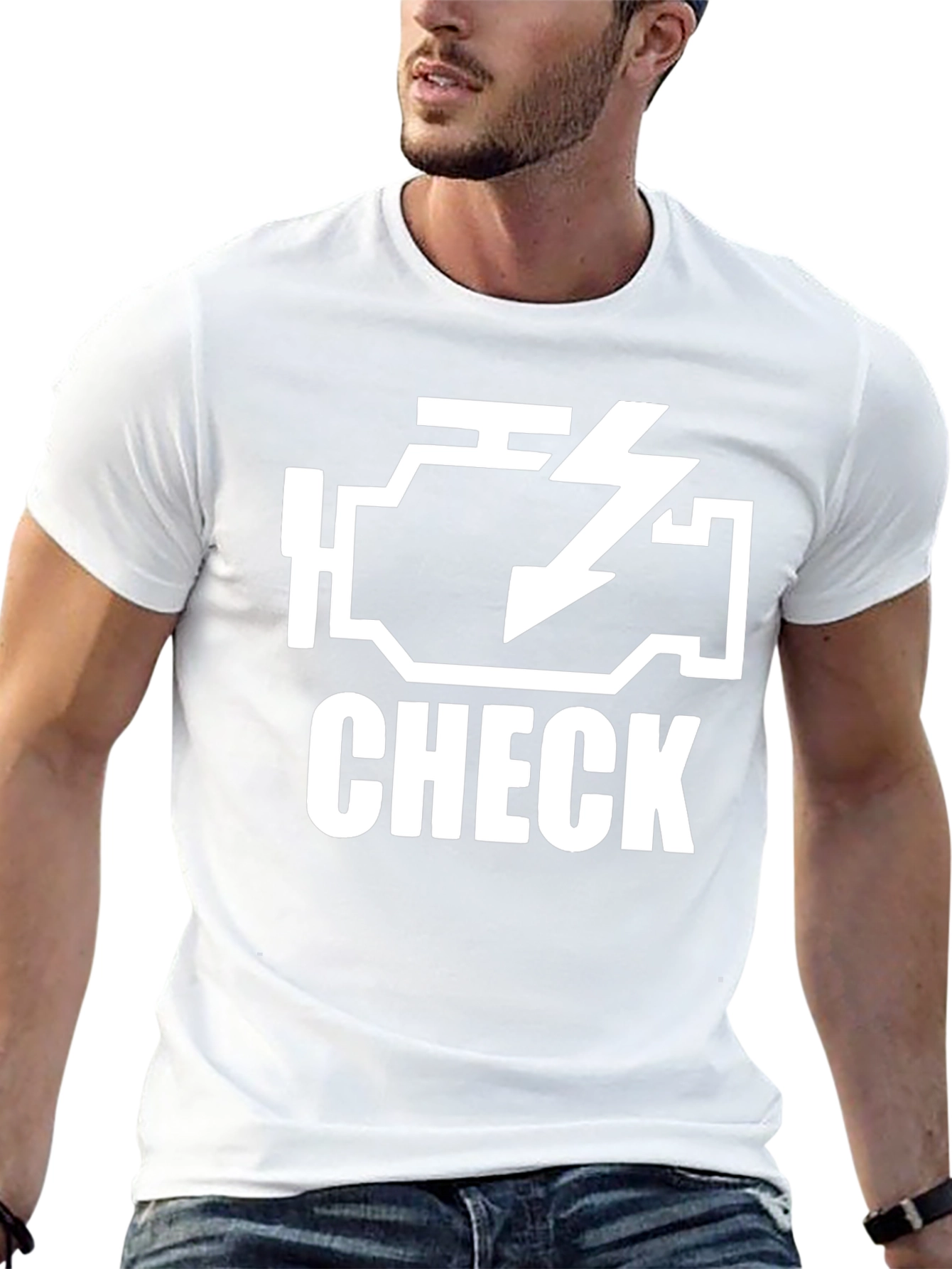 Check Engine Light Black Graphic T-Shirt