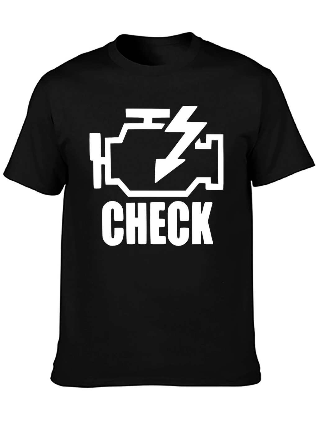 Check Engine Light Black Graphic T-Shirt