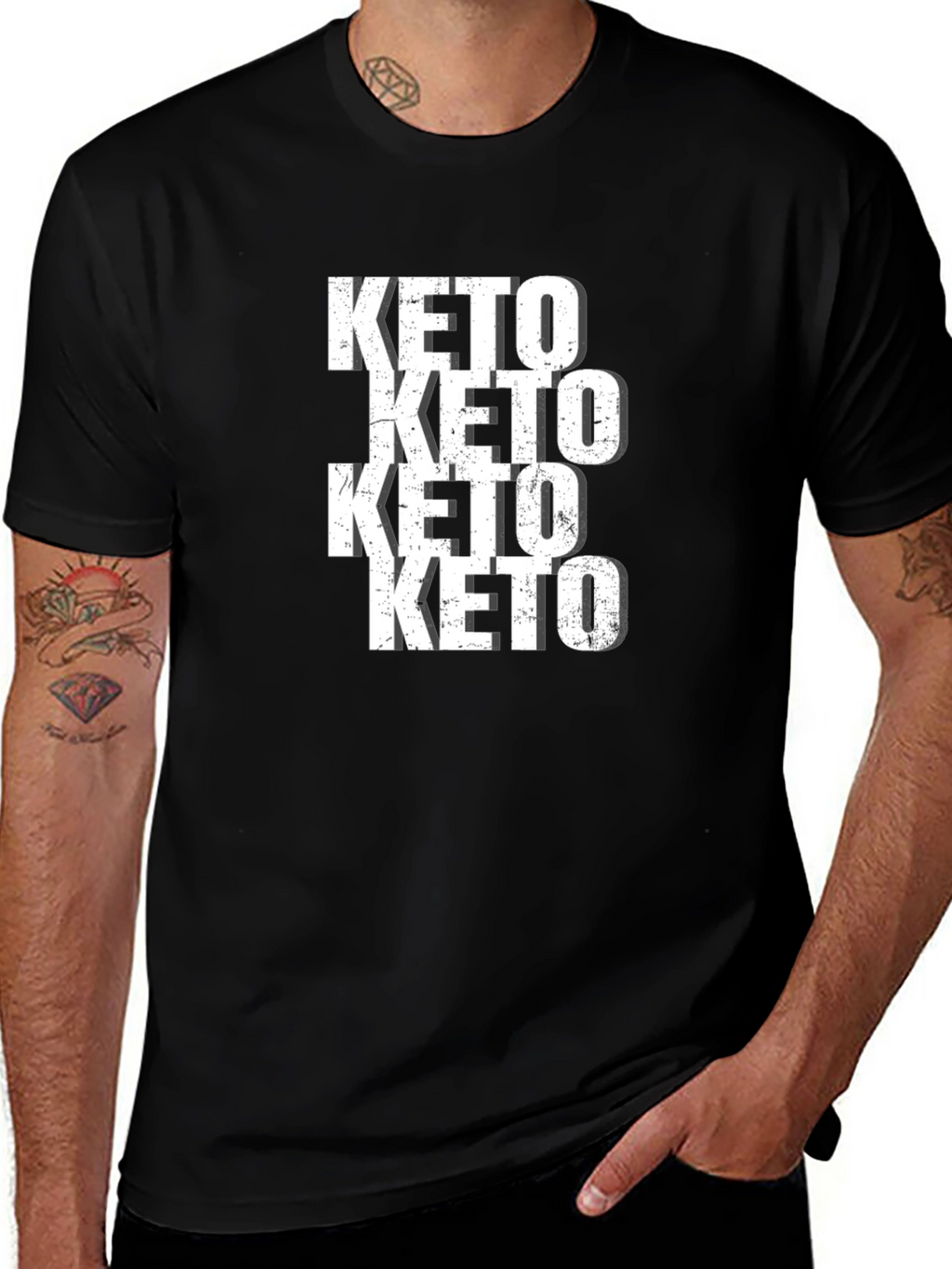 Keto Repeated Black Graphic Tee