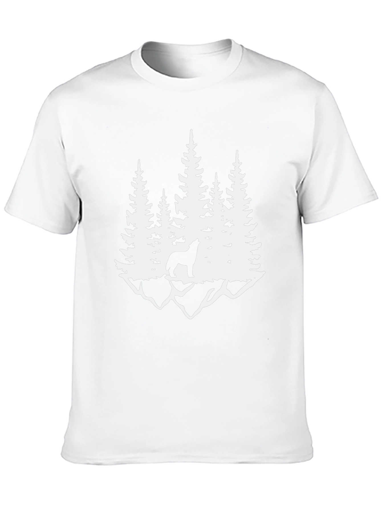 Wolf Howling at Moon in Forest Graphic Tee