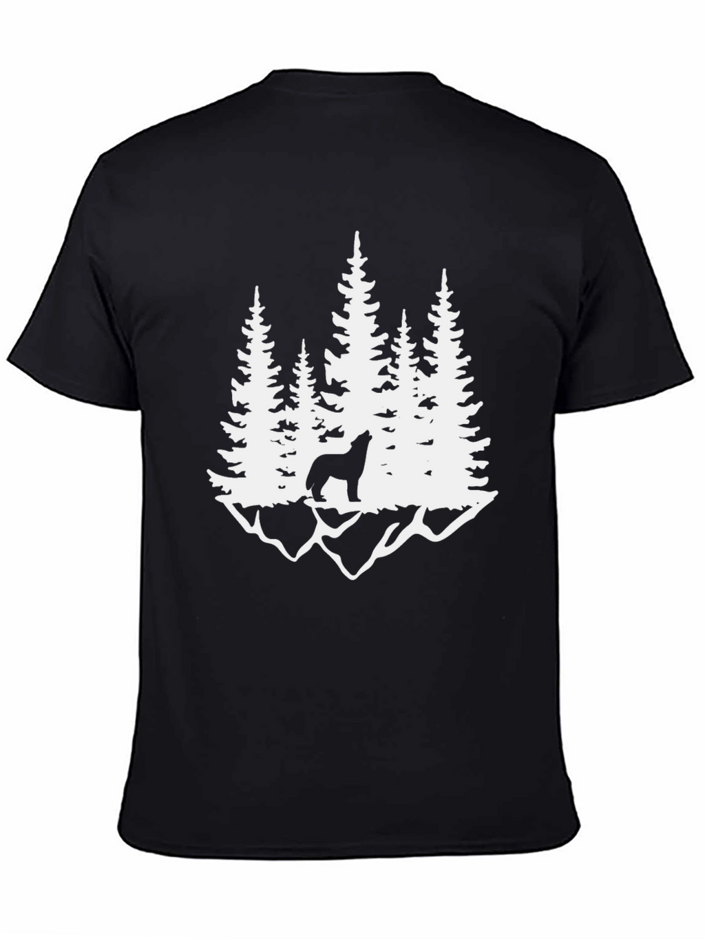 Wolf Howling at Moon in Forest Graphic Tee