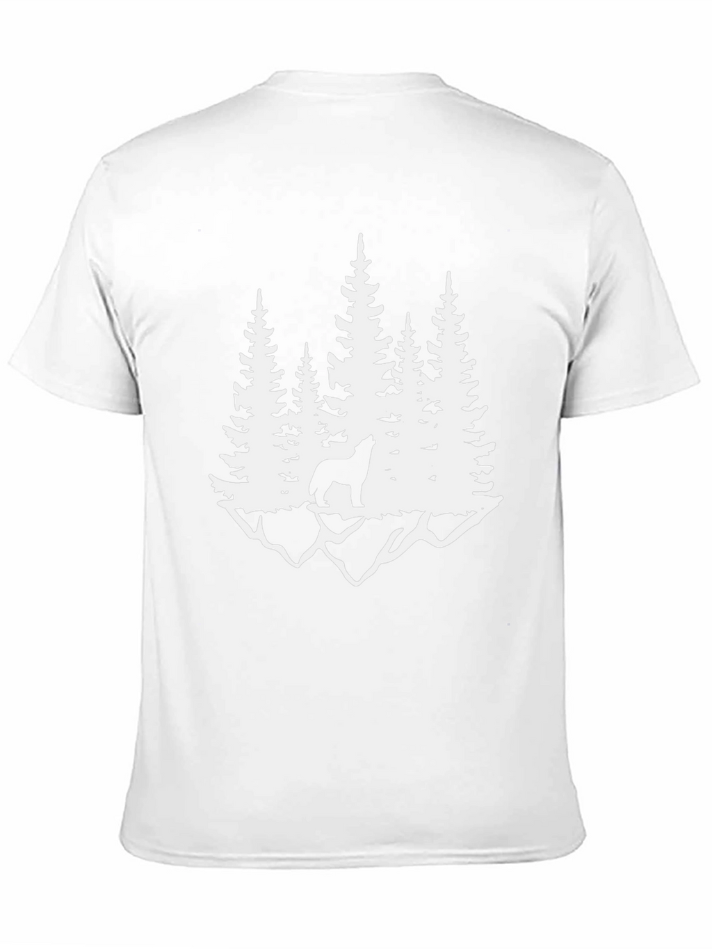 Wolf Howling at Moon in Forest Graphic Tee