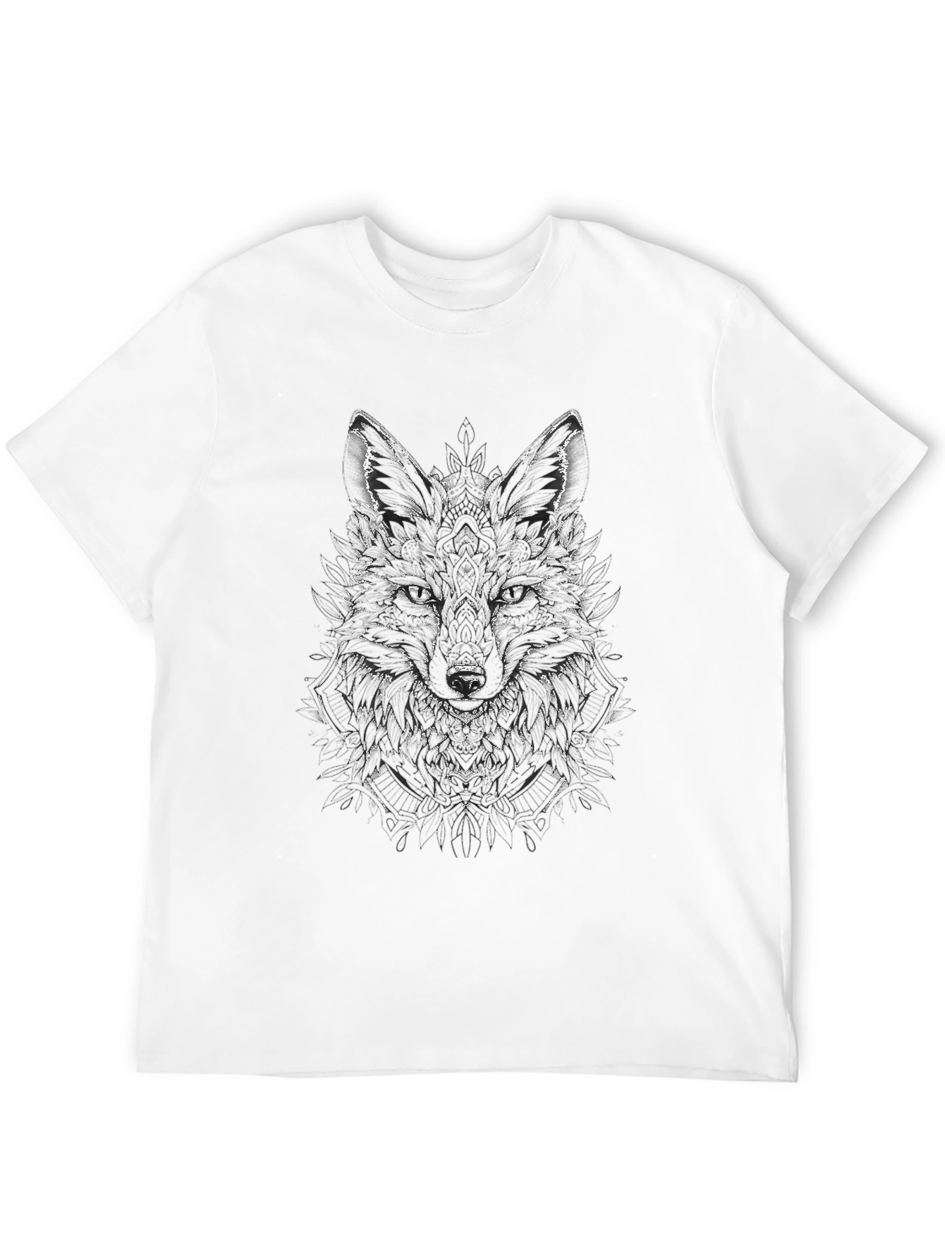 Wolf Graphic Print Black T-Shirt