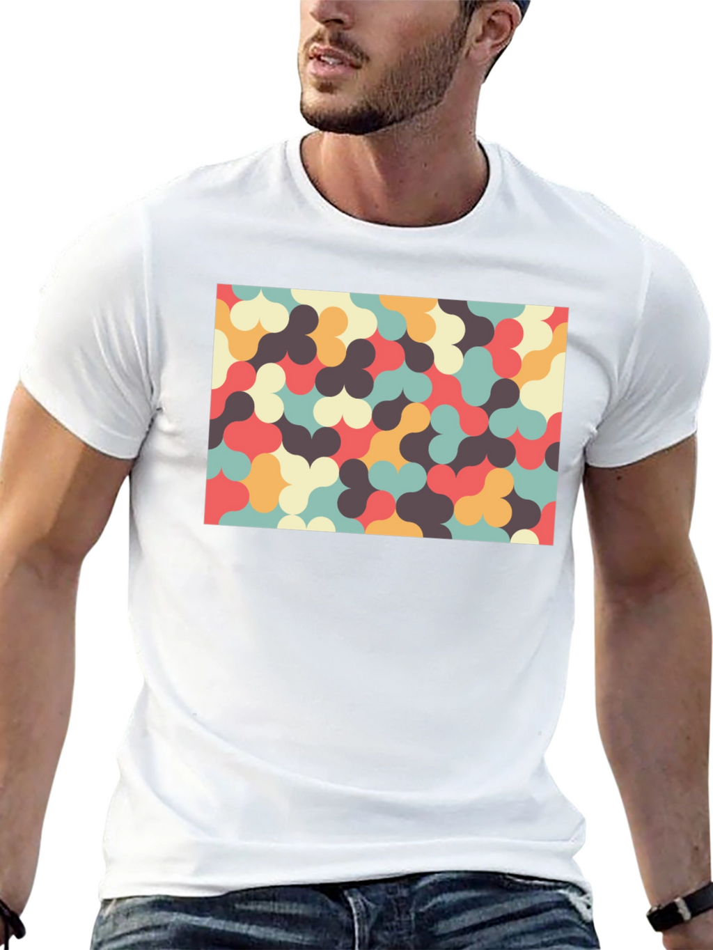 Retro Pattern T-Shirt - Unique Geometric Design