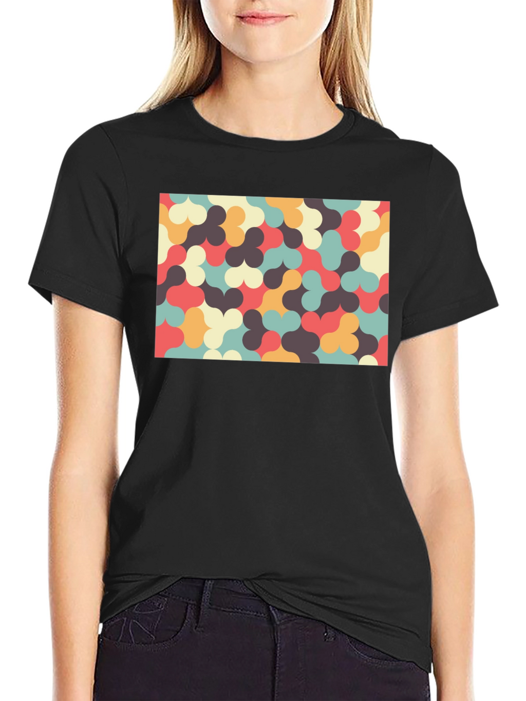 Retro Pattern T-Shirt - Unique Geometric Design