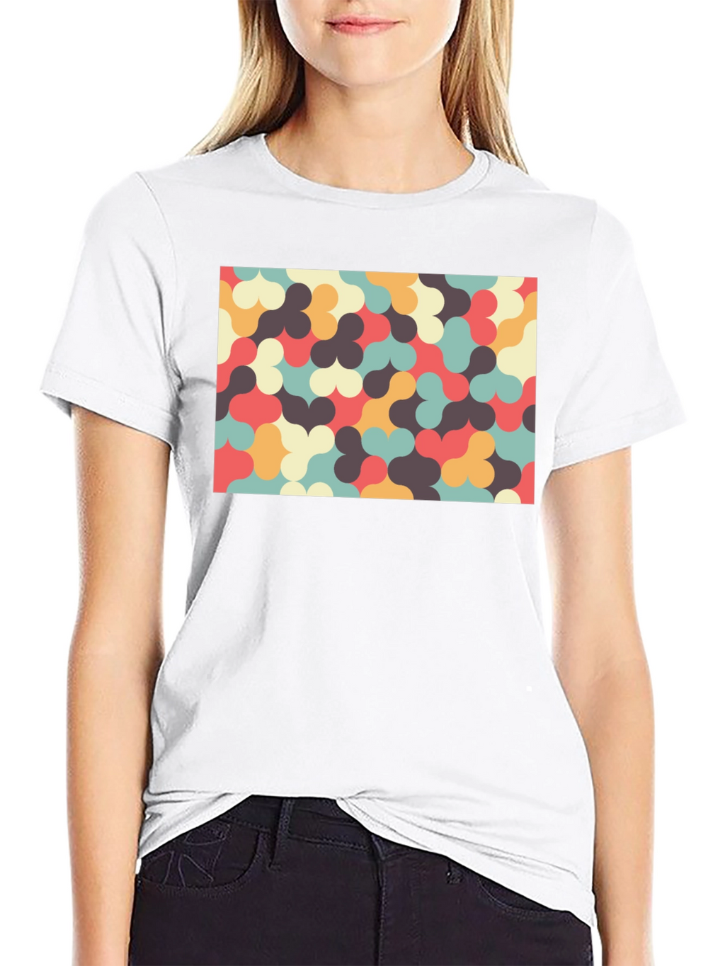 Retro Pattern T-Shirt - Unique Geometric Design