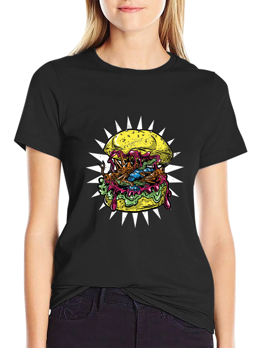 Zombie Burger Graphic Tee - Black