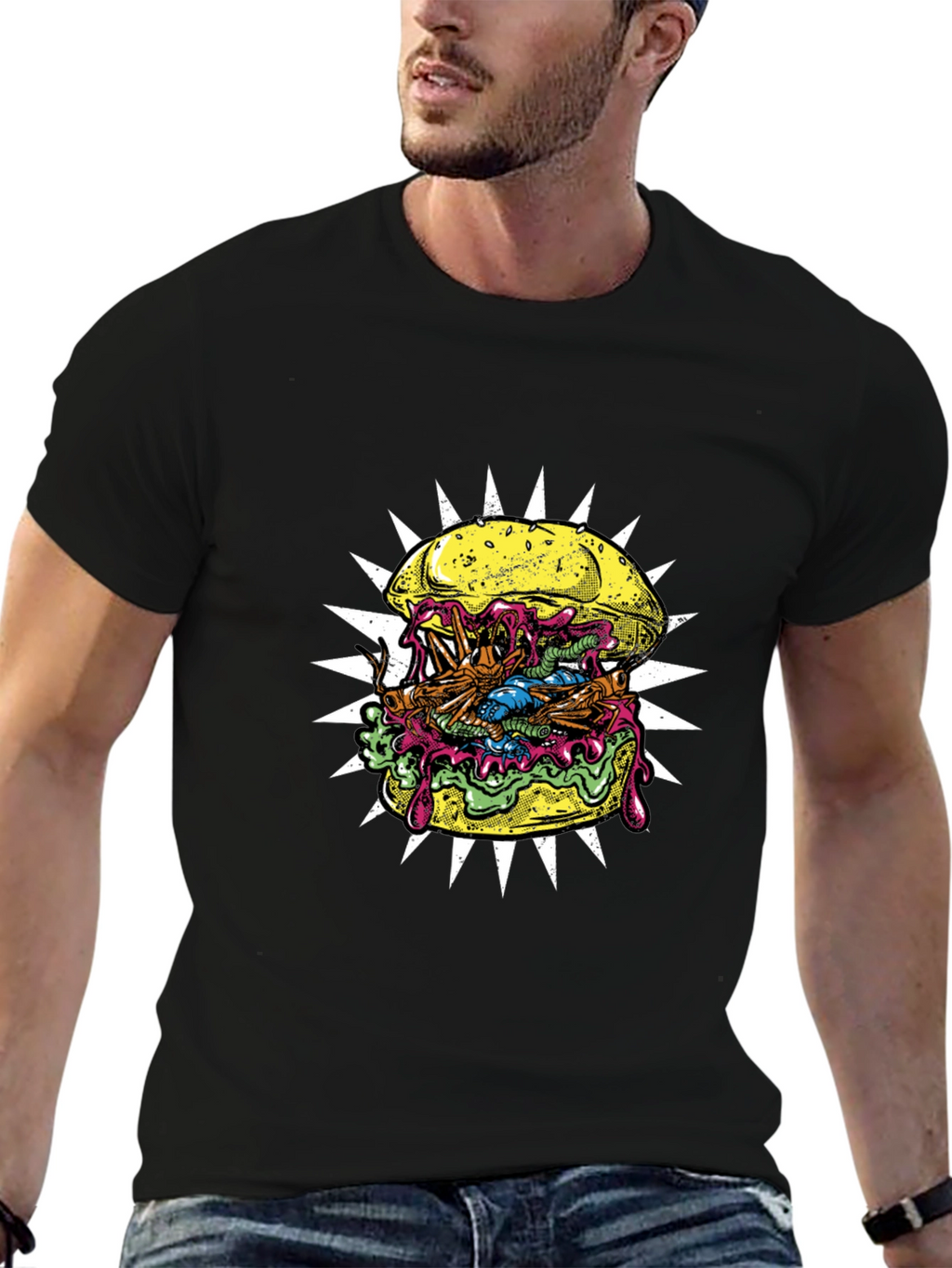 Zombie Burger Graphic Tee - Black