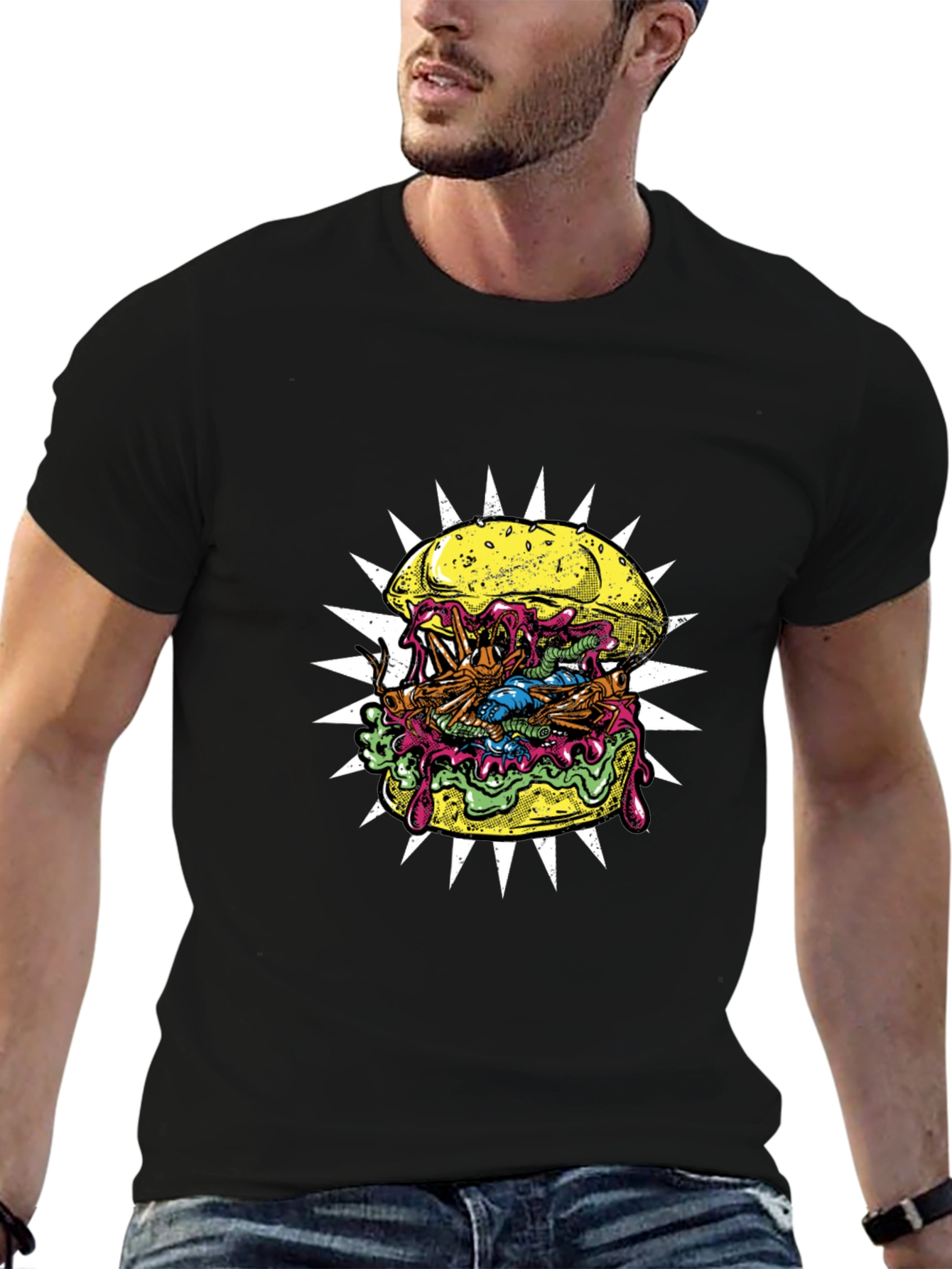 Zombie Burger Graphic Tee - Black