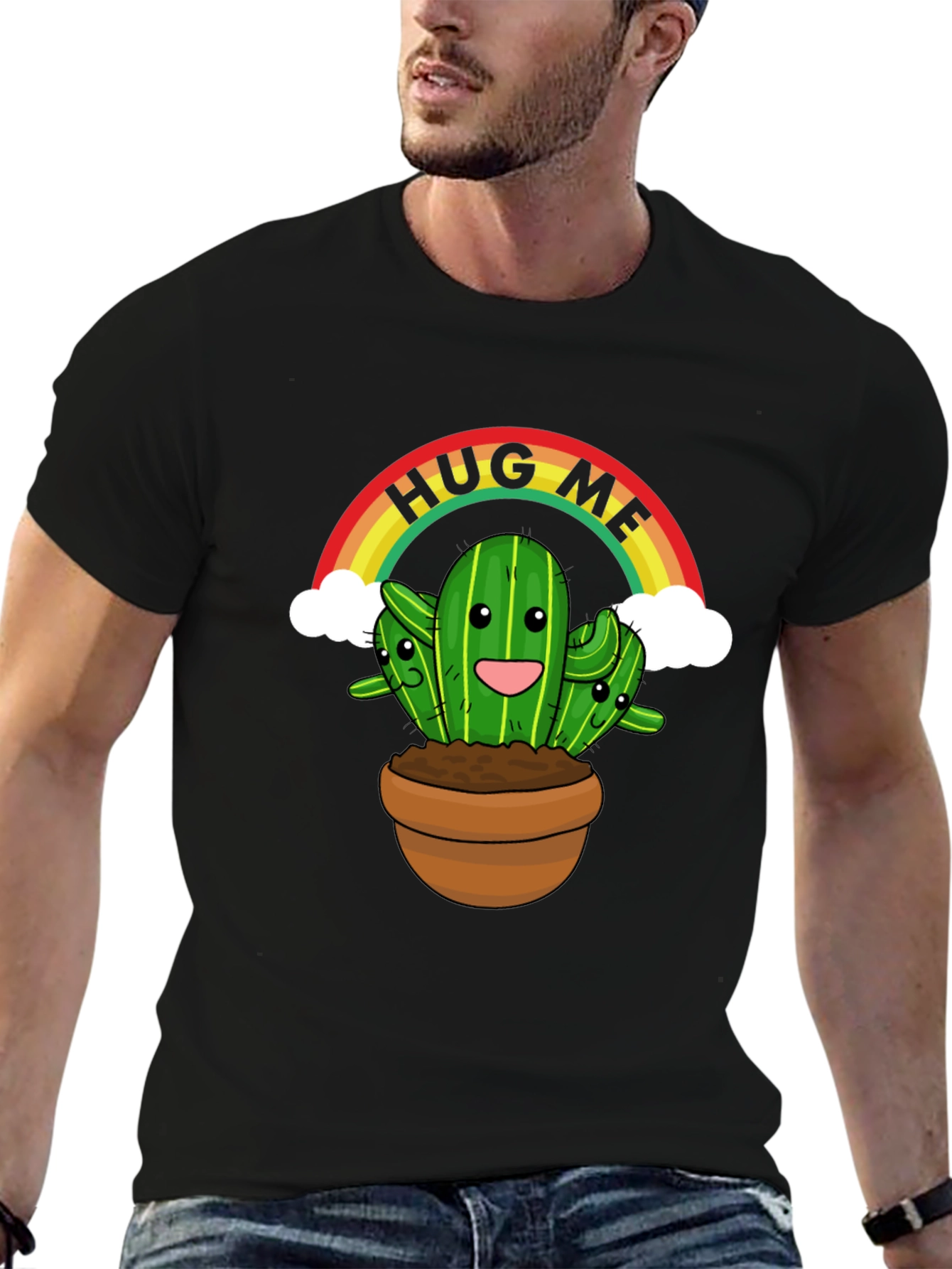 Hug Me Cactus T-Shirt - Cute Graphic Tee