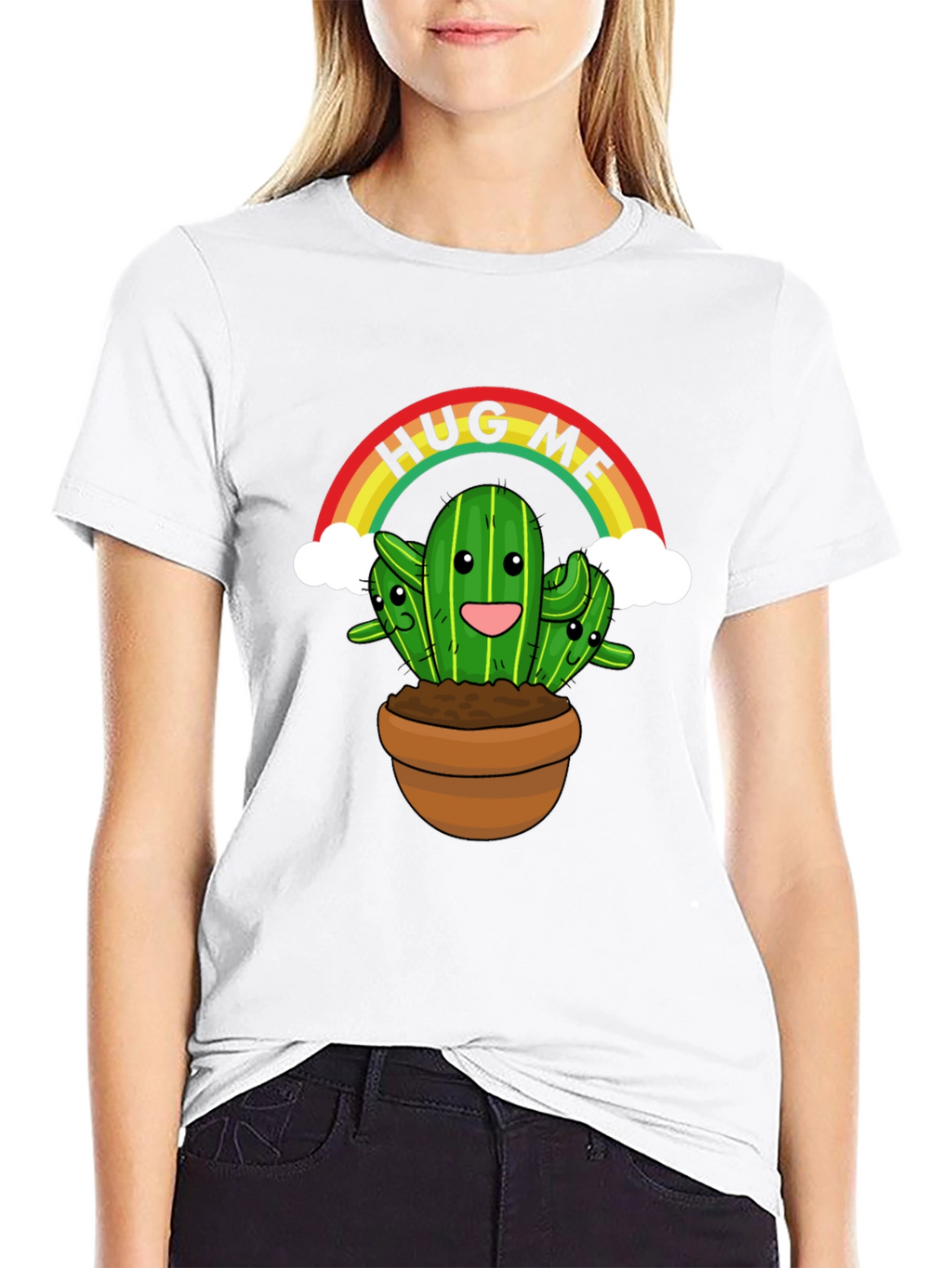 Hug Me Cactus T-Shirt - Cute Graphic Tee