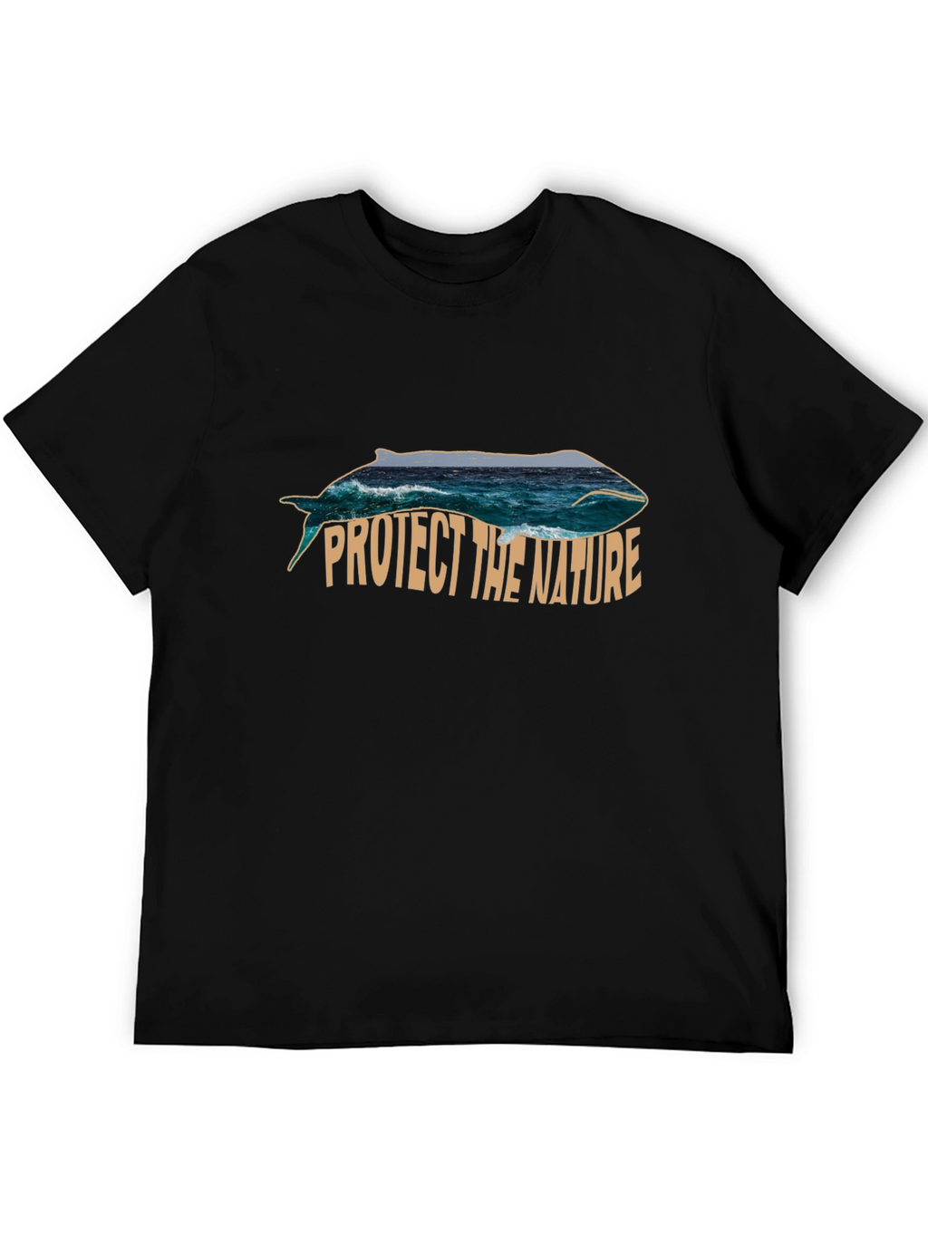 Protect the Nature Whale Graphic Tee - Black