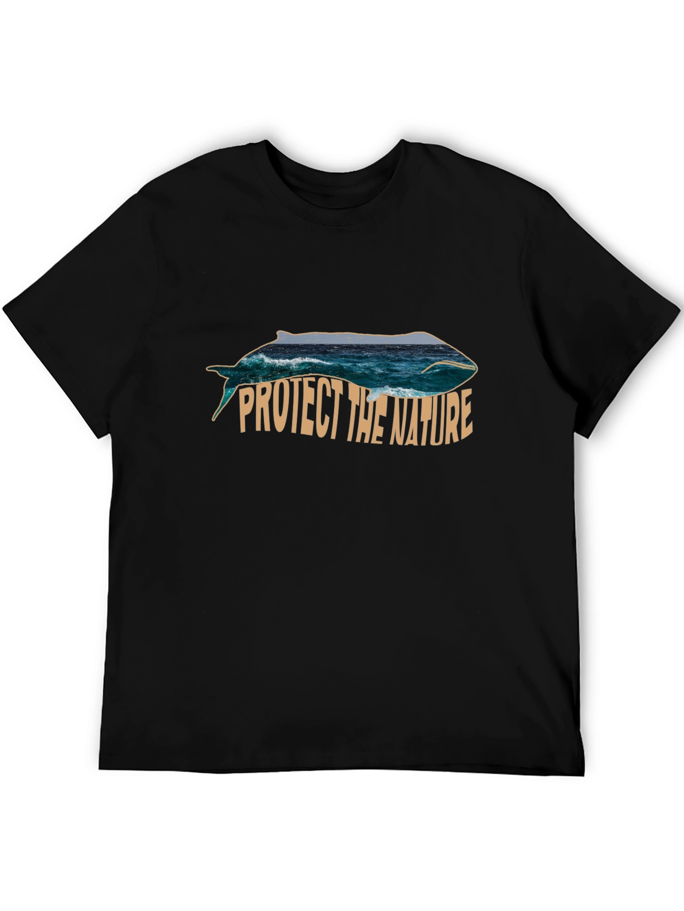 Protect the Nature Whale Graphic Tee - Black