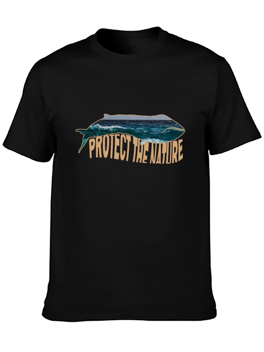 Protect the Nature Whale Graphic Tee - Black