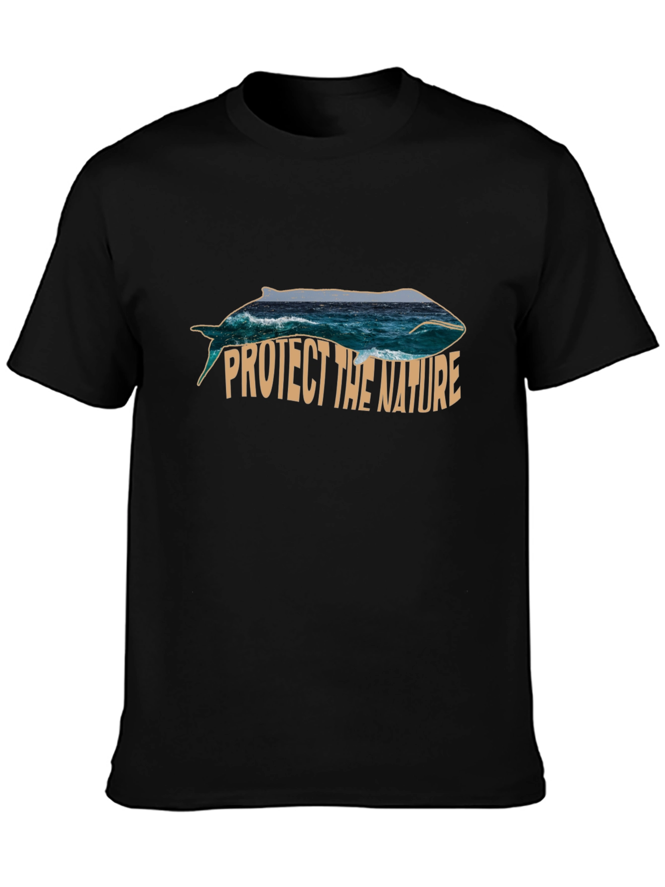 Protect the Nature Whale Graphic Tee - Black