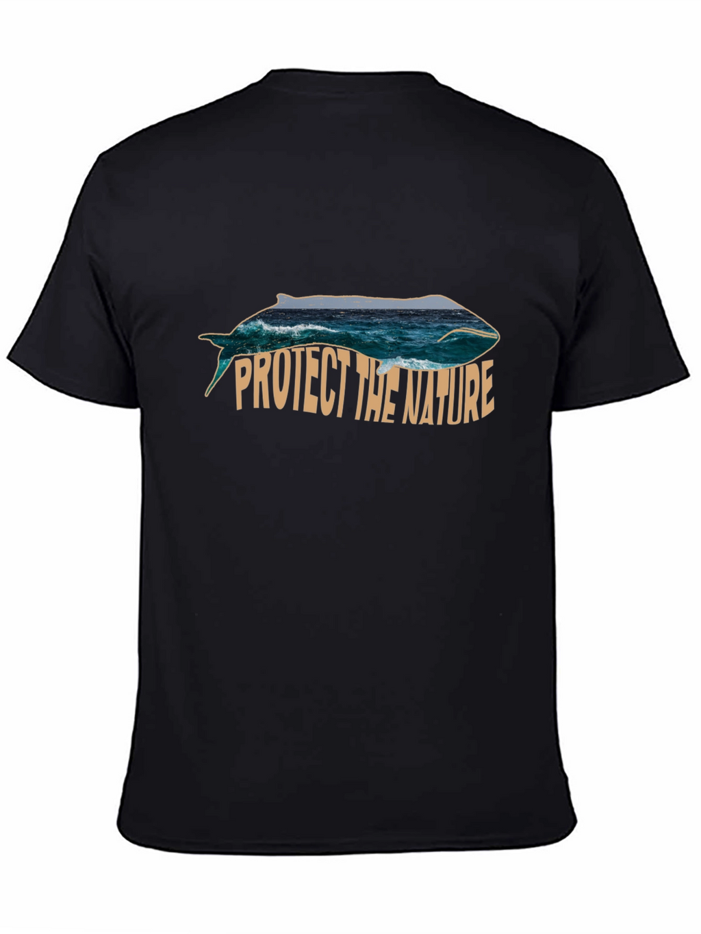 Protect the Nature Whale Graphic Tee - Black