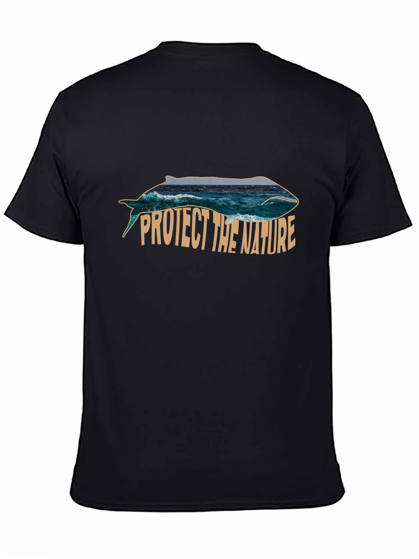 Protect the Nature Whale Graphic Tee - Black